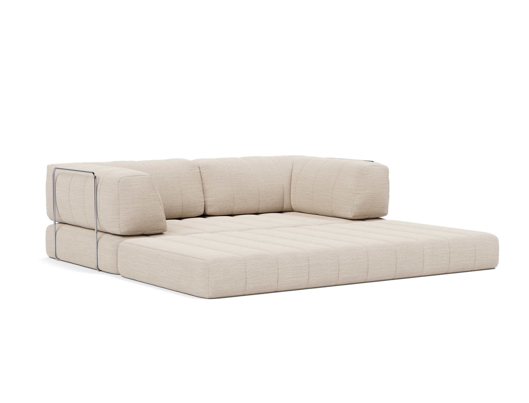 Schlafsofa CozyPad mit Armlehnen Webstoff Blida 612-Sand-Grey