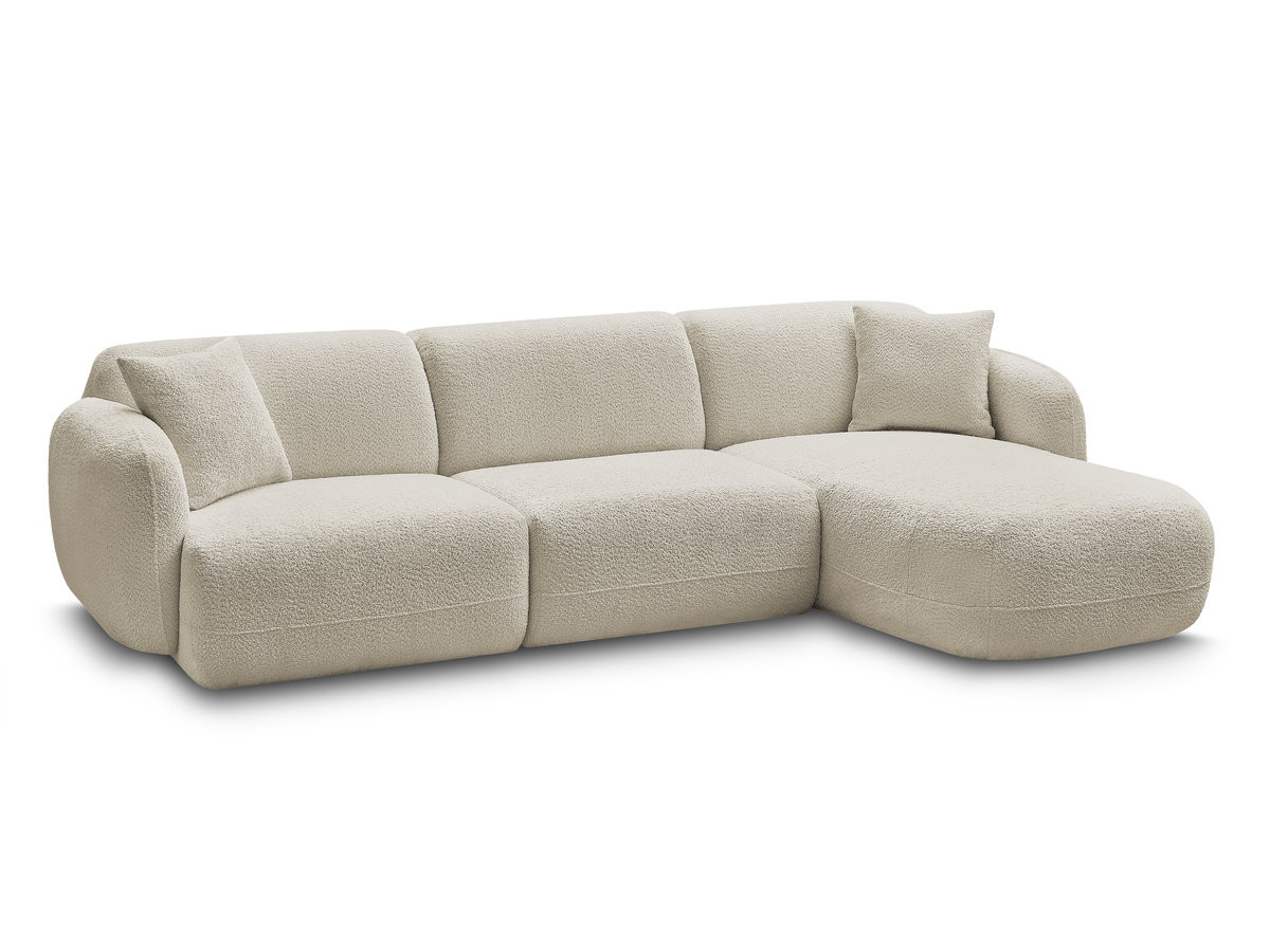 Bobochic Anda Ecksofa 292 × 163 cm Chenille Beige Ecke rechts