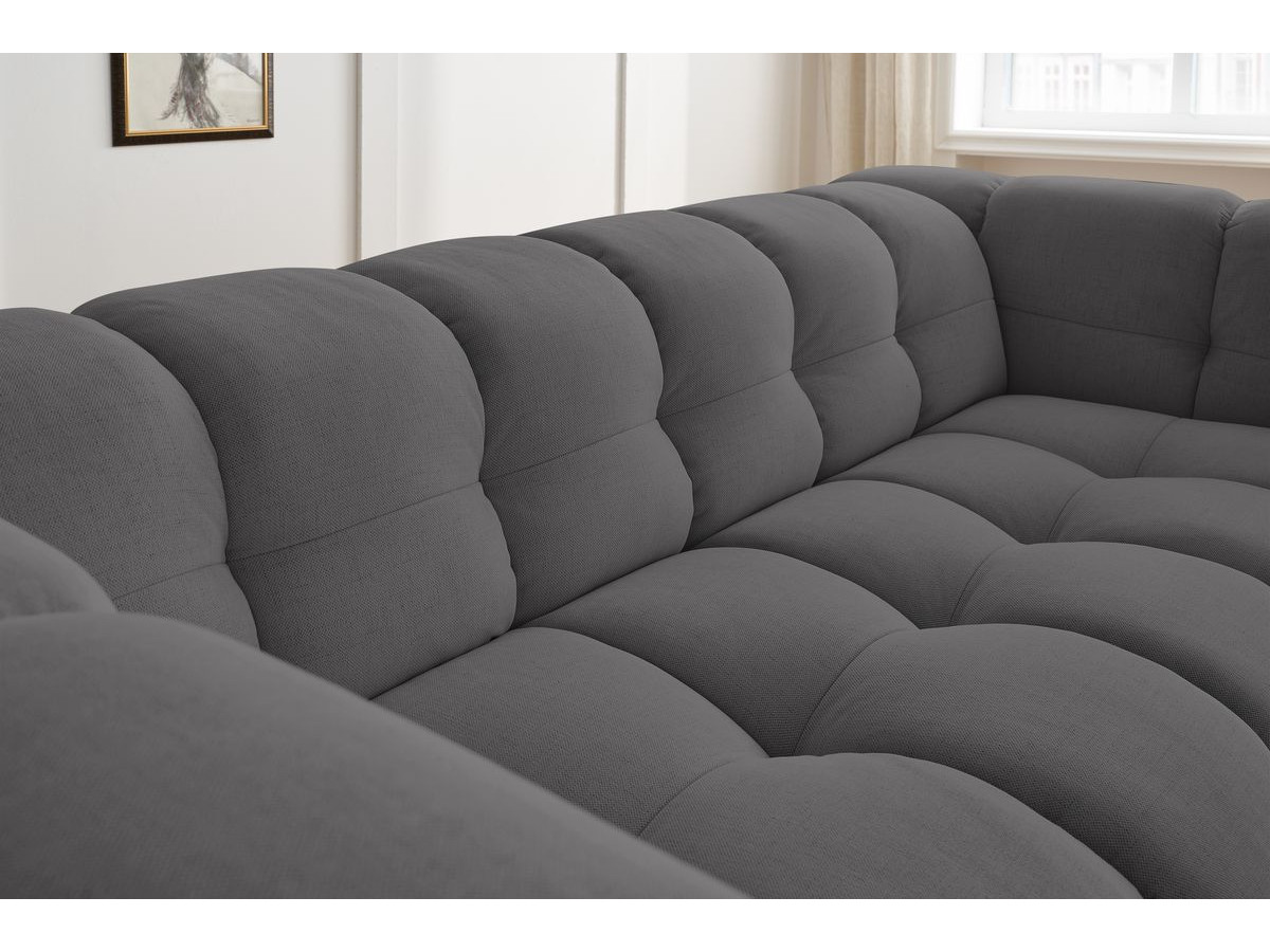 Bobochic Cloud Sofa 4-Sitzer mit Pouf Stoff Dunkelgrau