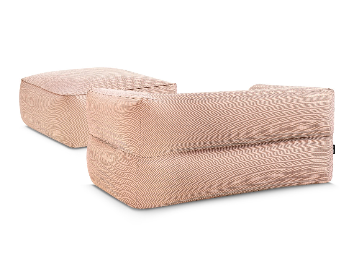 Bobochic Nour Gartensofa 3-Sitzer mit Pouf Stoff Orange