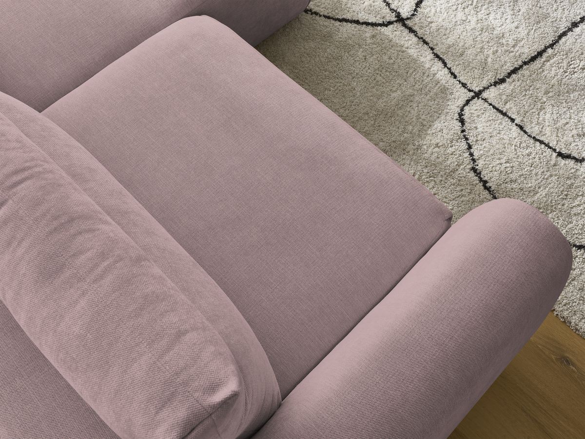Bobochic Aden Ecksofa 246 × 152 cm Stoff Rosa Ecke rechts