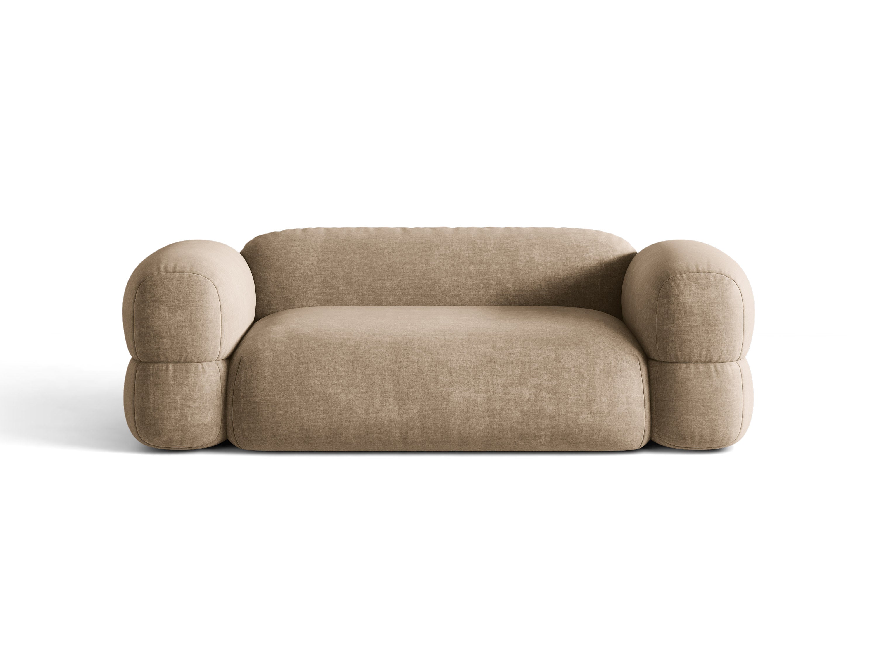 Micadoni Sofa Luno 3-Sitzer Samt Vogue Dunkelbeige