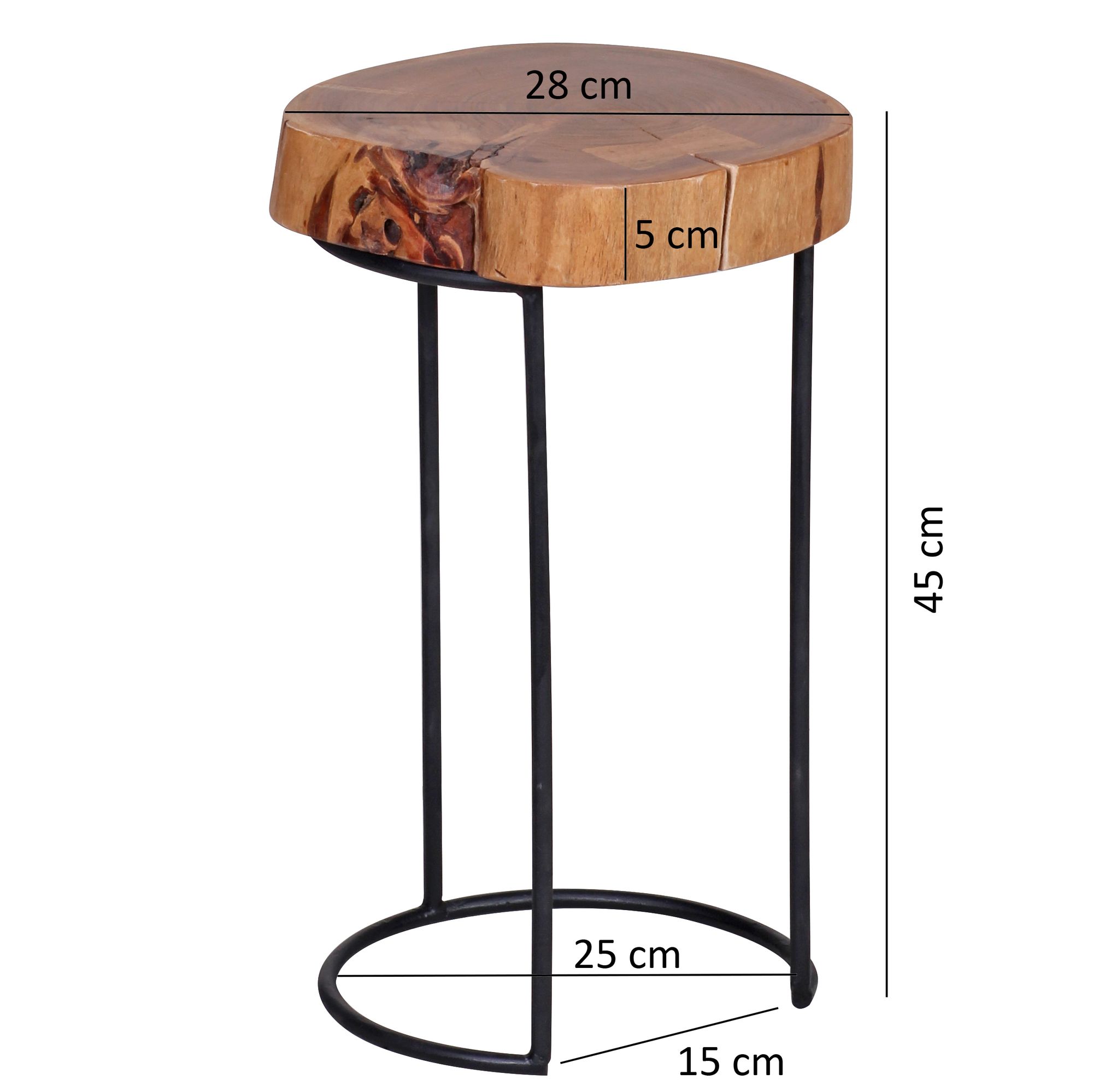 Beistelltisch Alden Akazie Massivholz Ø 28 cm