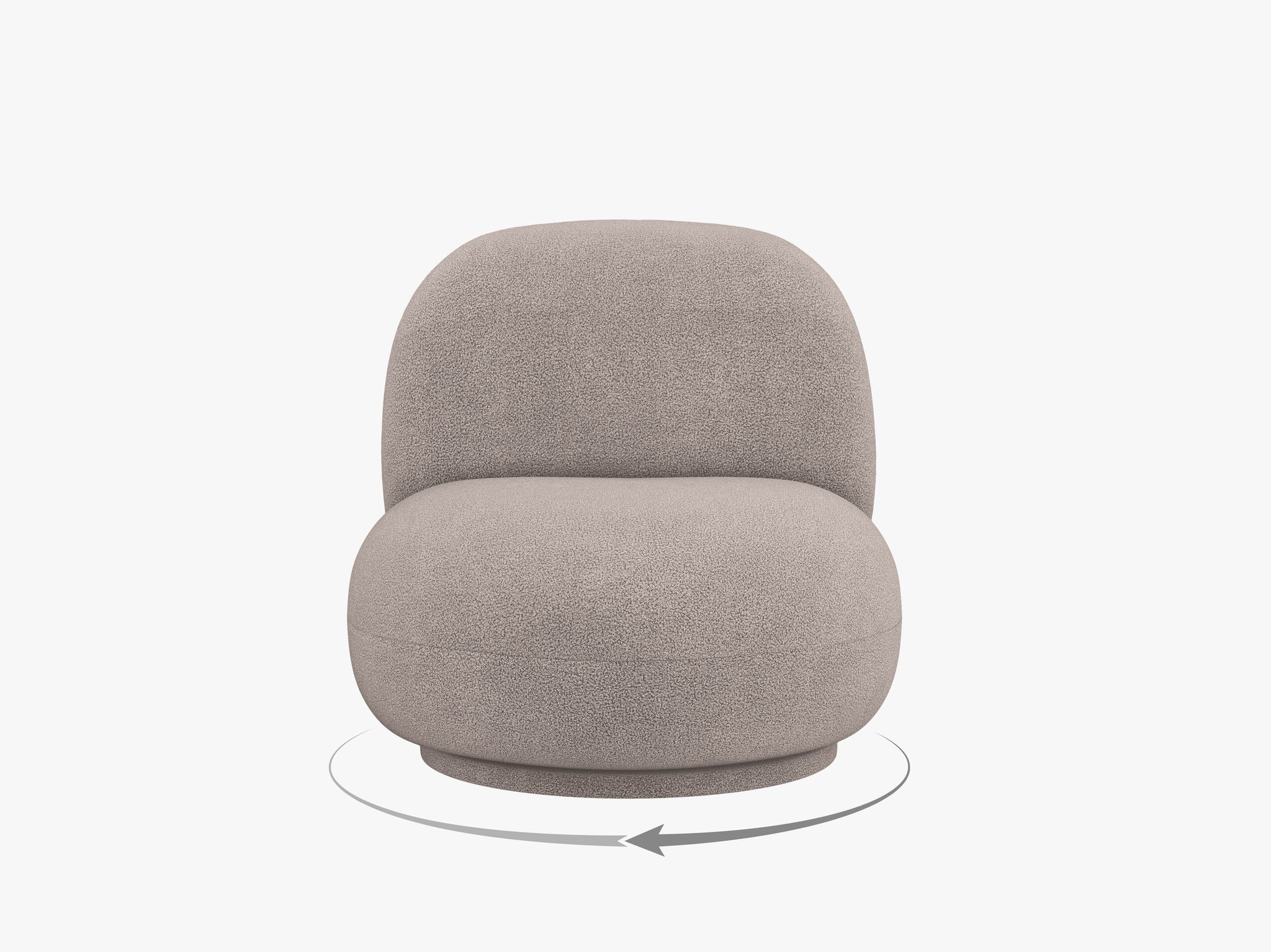 Micadoni Drehbarer Sessel Chuck Boucle Hellbraun