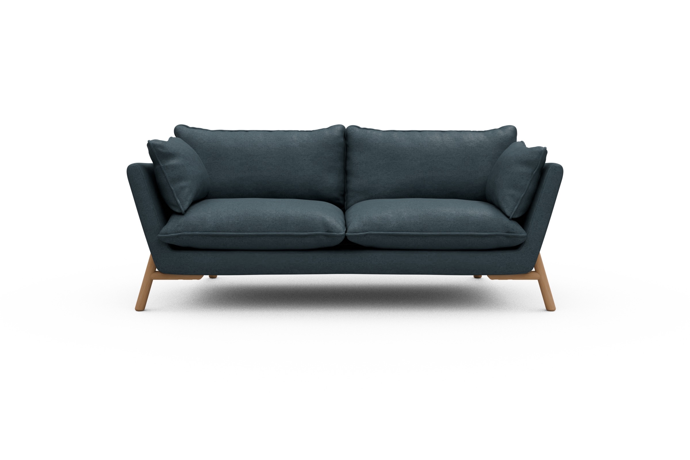 Skandi Home Sofa Emil PREMIUM 2-Sitzer Beinfarbe Eiche Natur Denari-Royal-Blue moebelfaktor