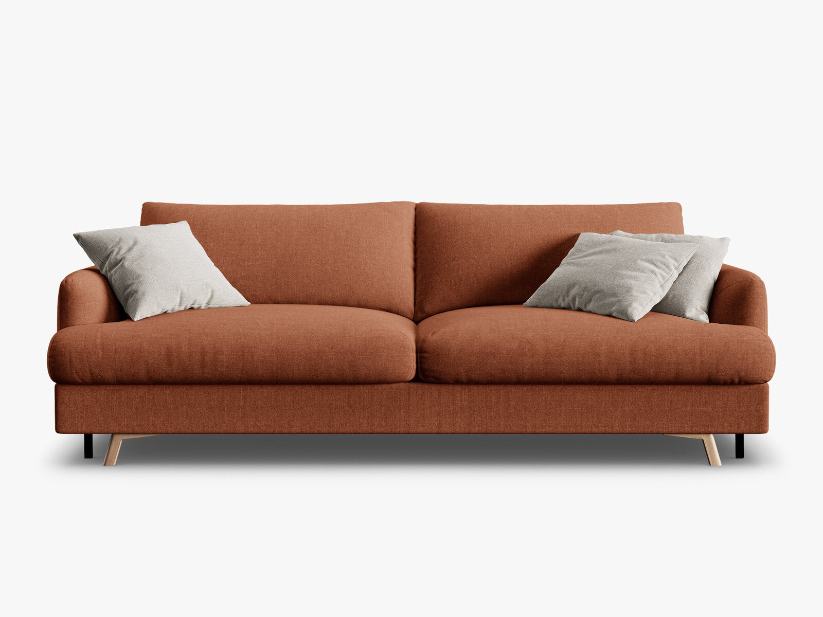 Micadoni Naomi Schlafsofa 3-Sitzer mit Bettkasten Strukturierter Stoff Liberty Ziegel