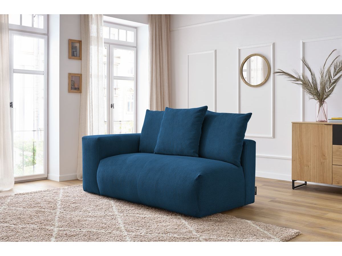 Bobochic Voltaire Sofamodul 2-Sitzer 178 × 100 cm Cordsamt Dunkelblau Ecke links