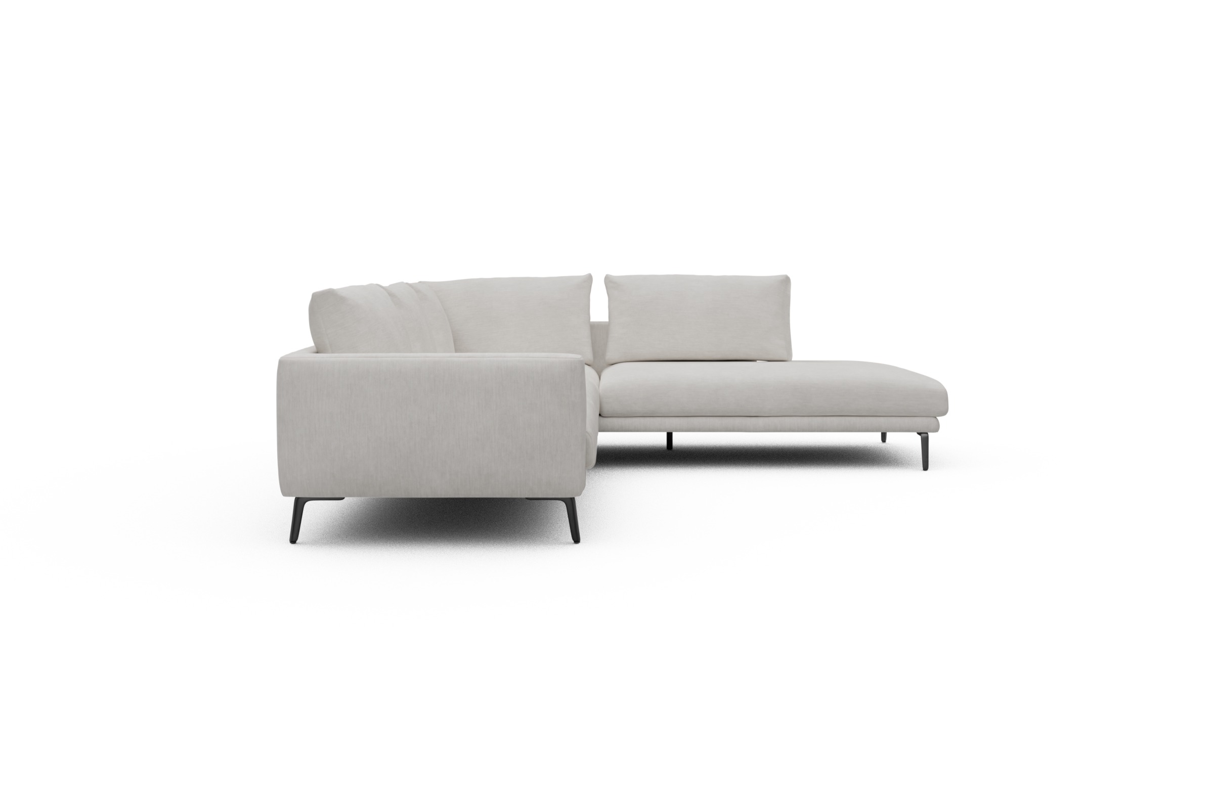 Ecksofa Karl Relax-Ecke rechts mit 2,5-Sitzer Vivus-Dusty-Off-White