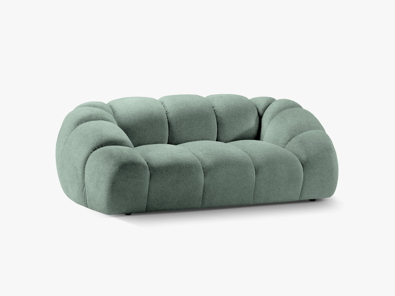 Micadoni Sofa Diana 2-Sitzer Strukturierter Samtstoff Minze
