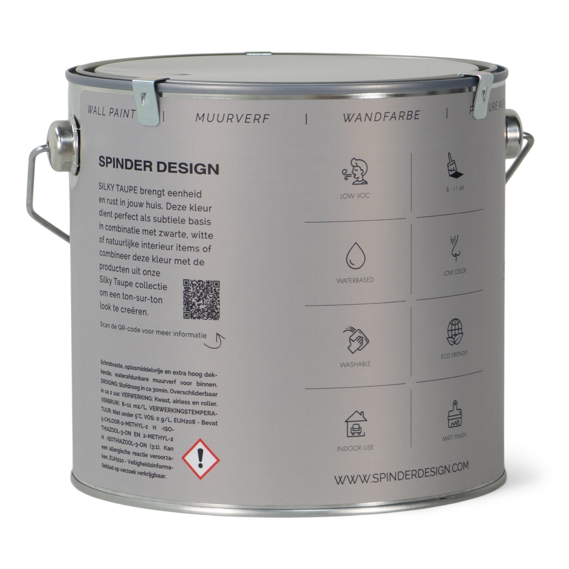 Spinder Design Wandfarbe Silky Taupe 2,5 Liter