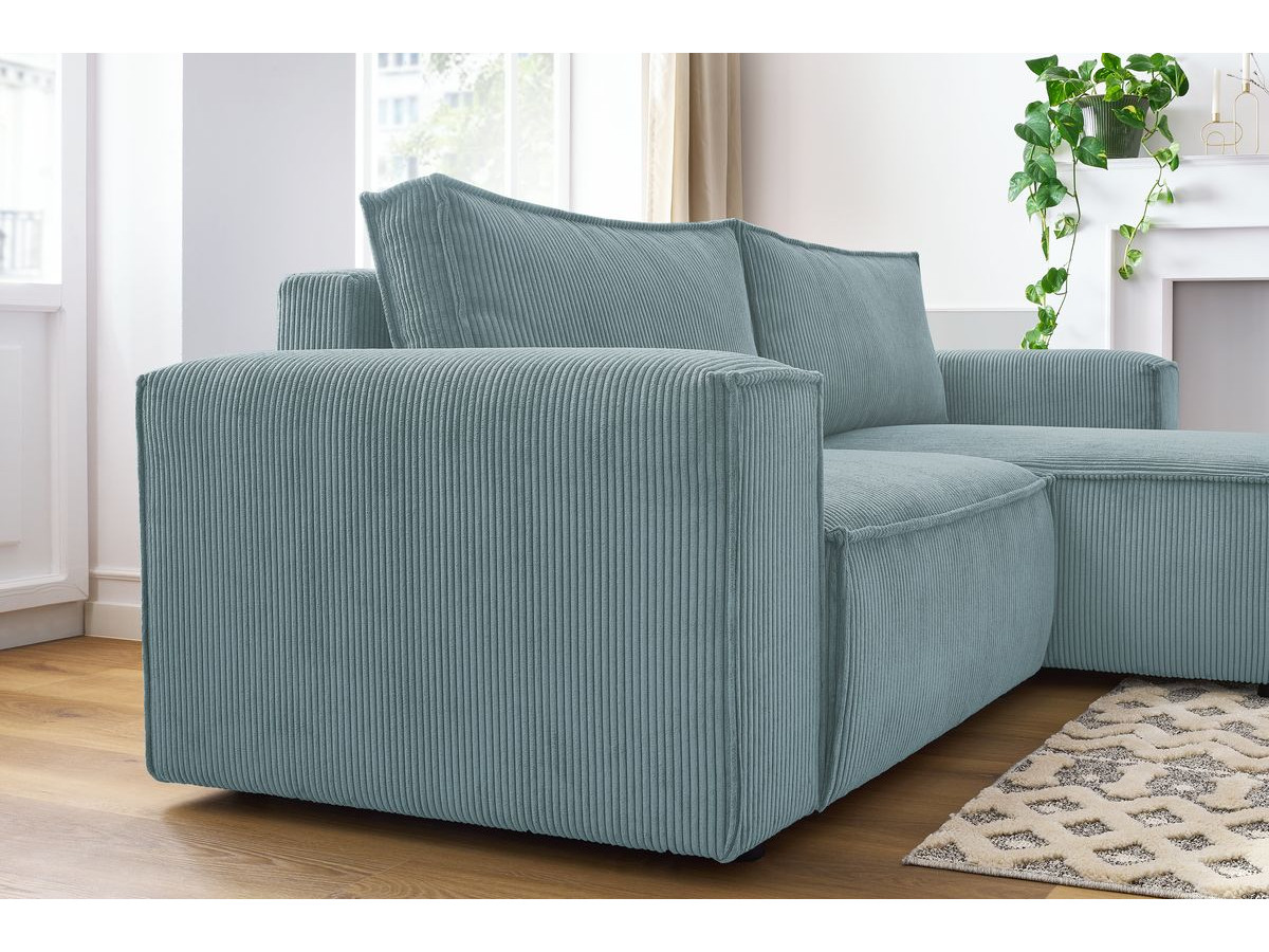 Bobochic Nihad Ecksofa Cordsamt Hellblau Ecke rechts