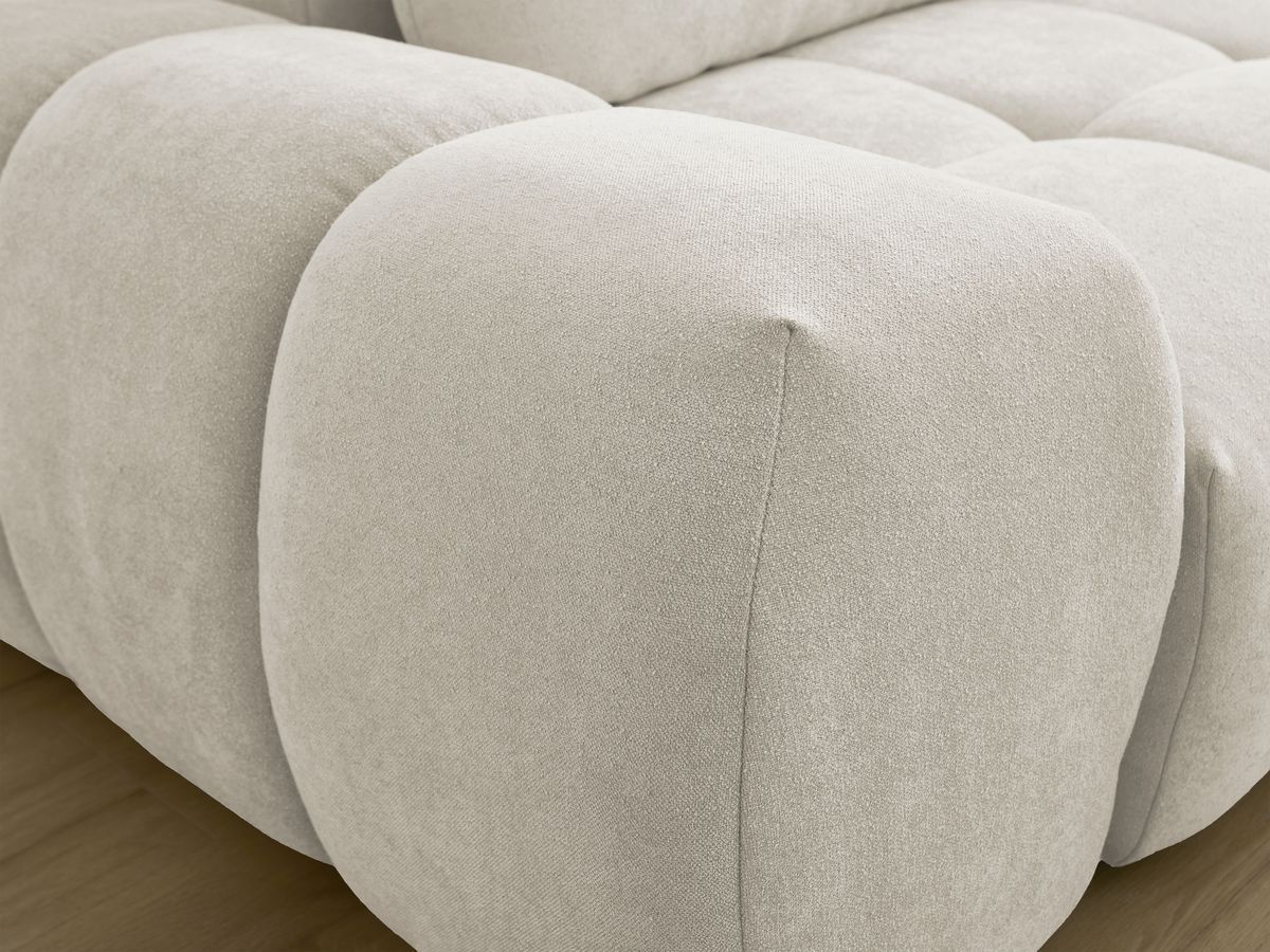 Bobochic Everest Schlafsofa 3-Sitzer mit Bettkasten, 2 Kissen Strukturstoff Beige