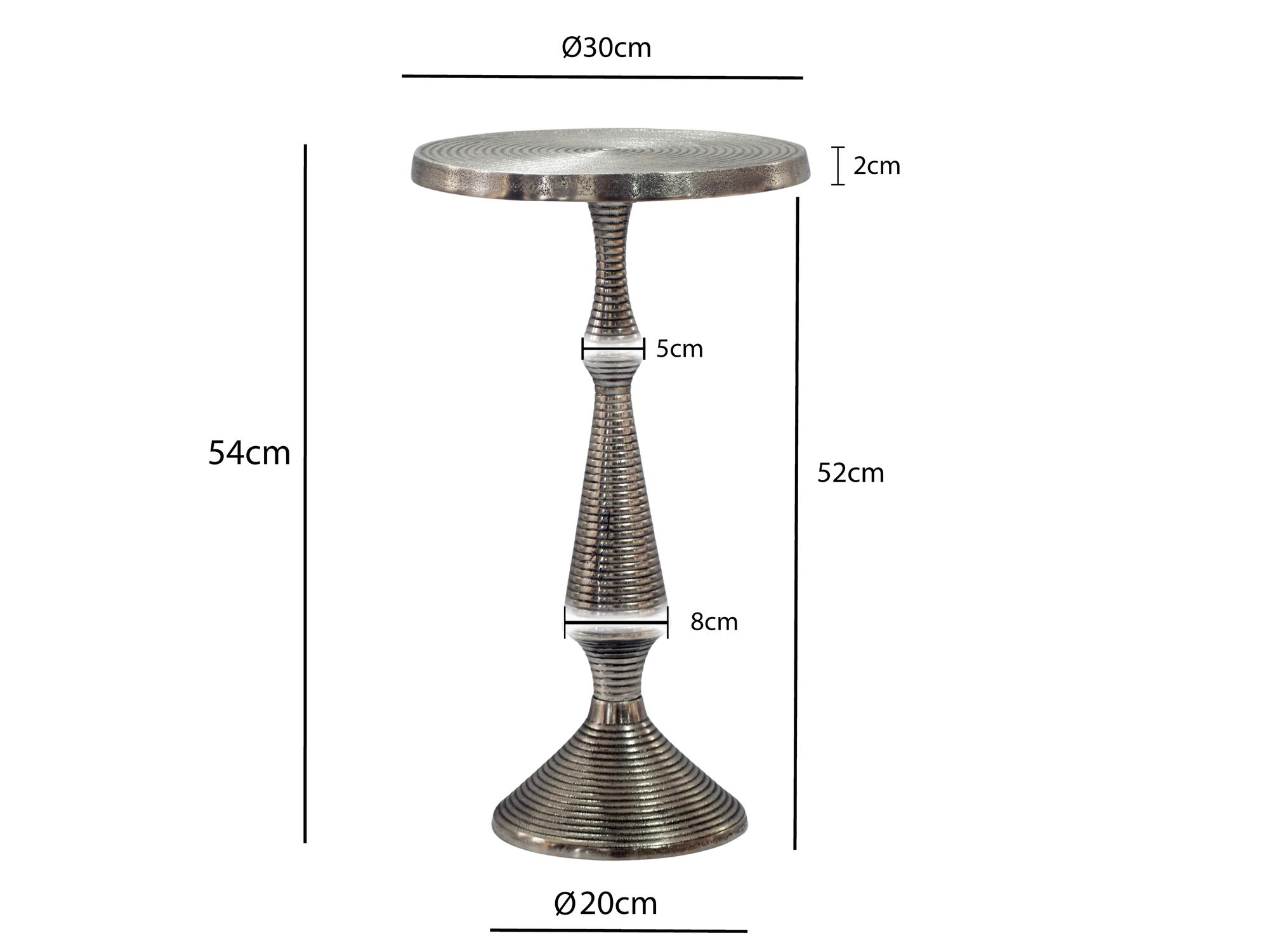 Beistelltisch Steinkjer Aluminium Silber Ø 30 × H 54 cm