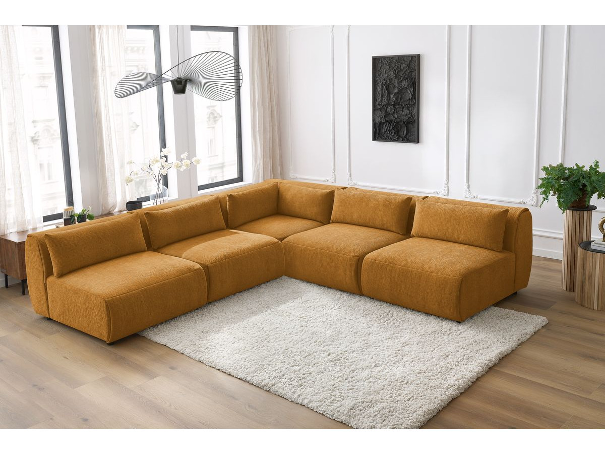 Bobochic Jeanne Ecksofa 299 × 299 cm Strukturstoff Gelb