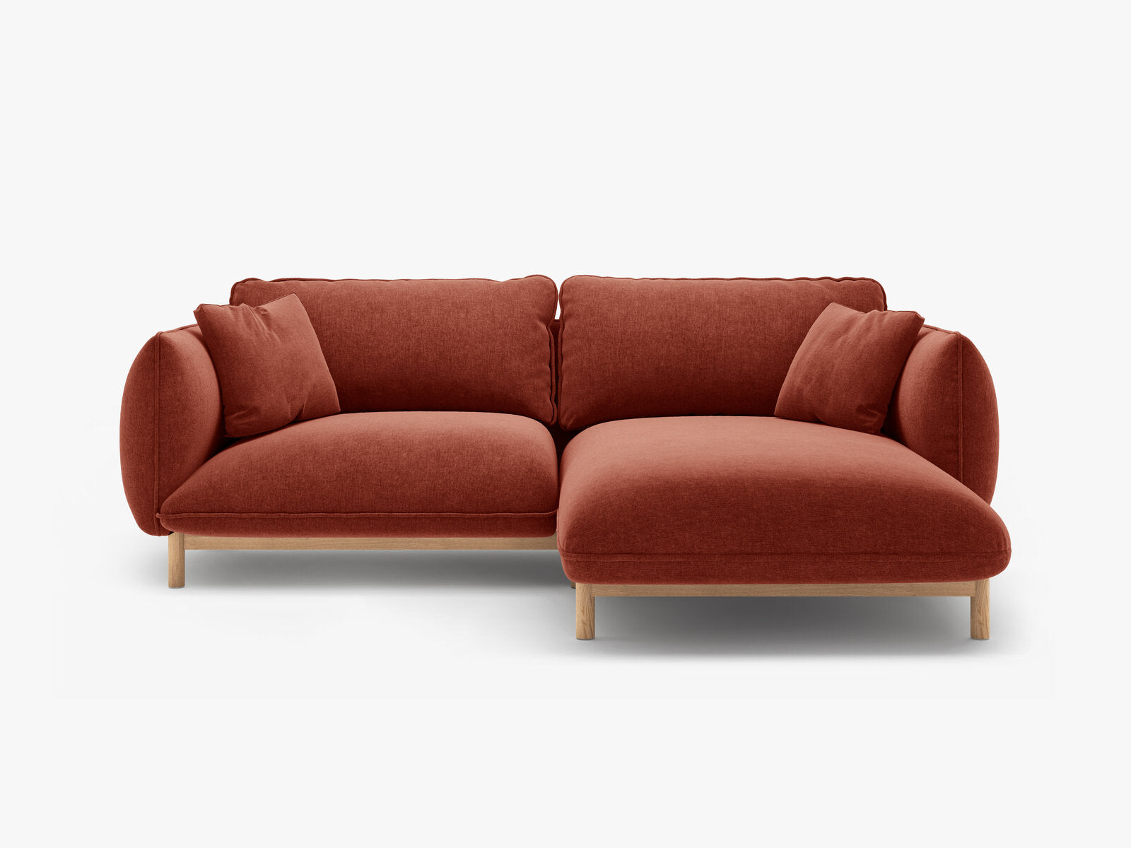 Micadoni Ada Ecksofa 3-Sitzer Rechts Strukturierter Stoff Wind Kastanienbraun