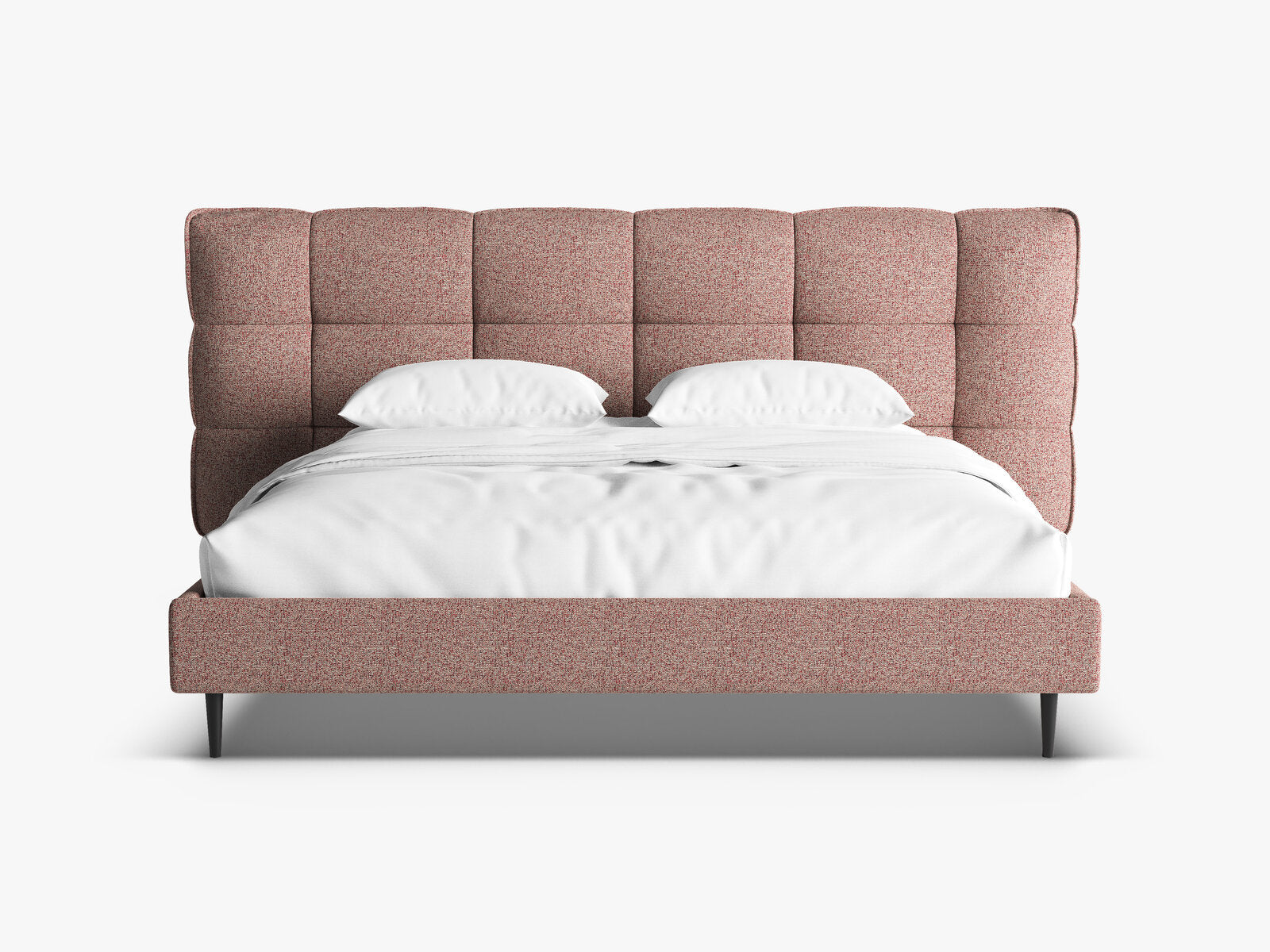 Micadoni Stauraumbett mit Kopfteil Eric with legs Strukturierter Stoff Puente Rosa Melange 160x200