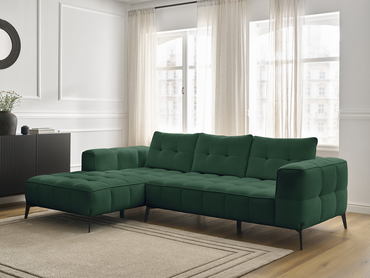 Bobochic Anis Ecksofa Strukturstoff Grün Ecke links