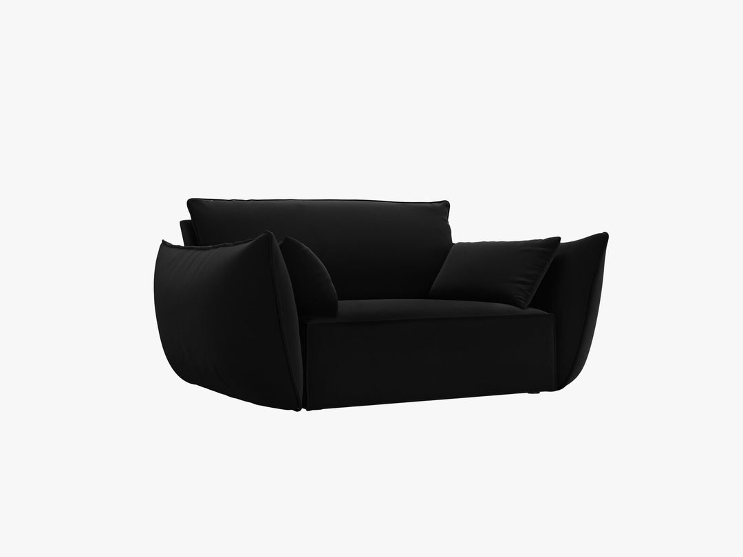 Micadoni Sessel Kaelle 1-Sitzer Samt Bluvel Schwarz