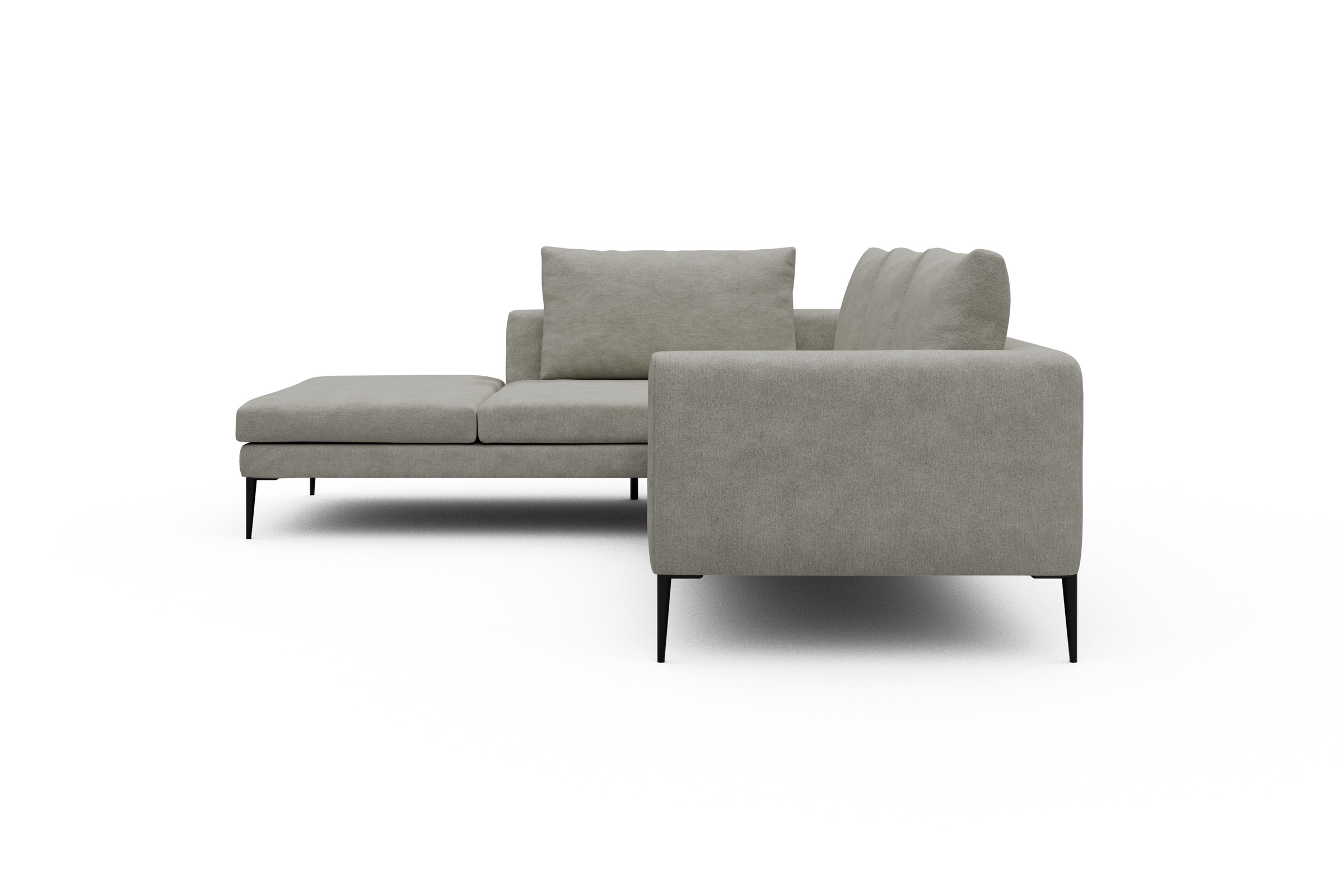 Ecksofa Paul Relax-Ecke links mit 2-Sitzer Carreno-Moon-Stone-White