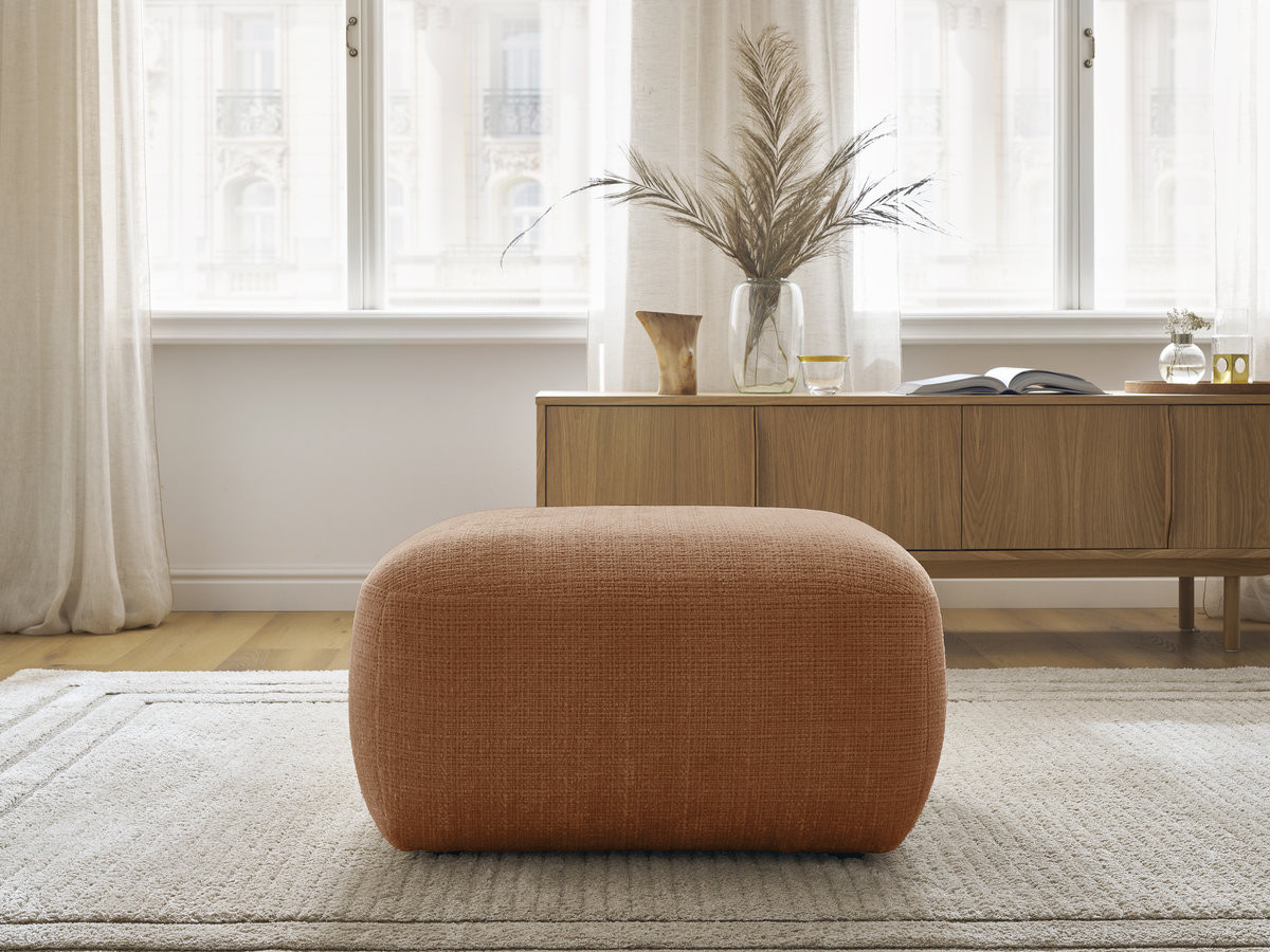Bobochic Denise Pouf Strukturstoff Orange
