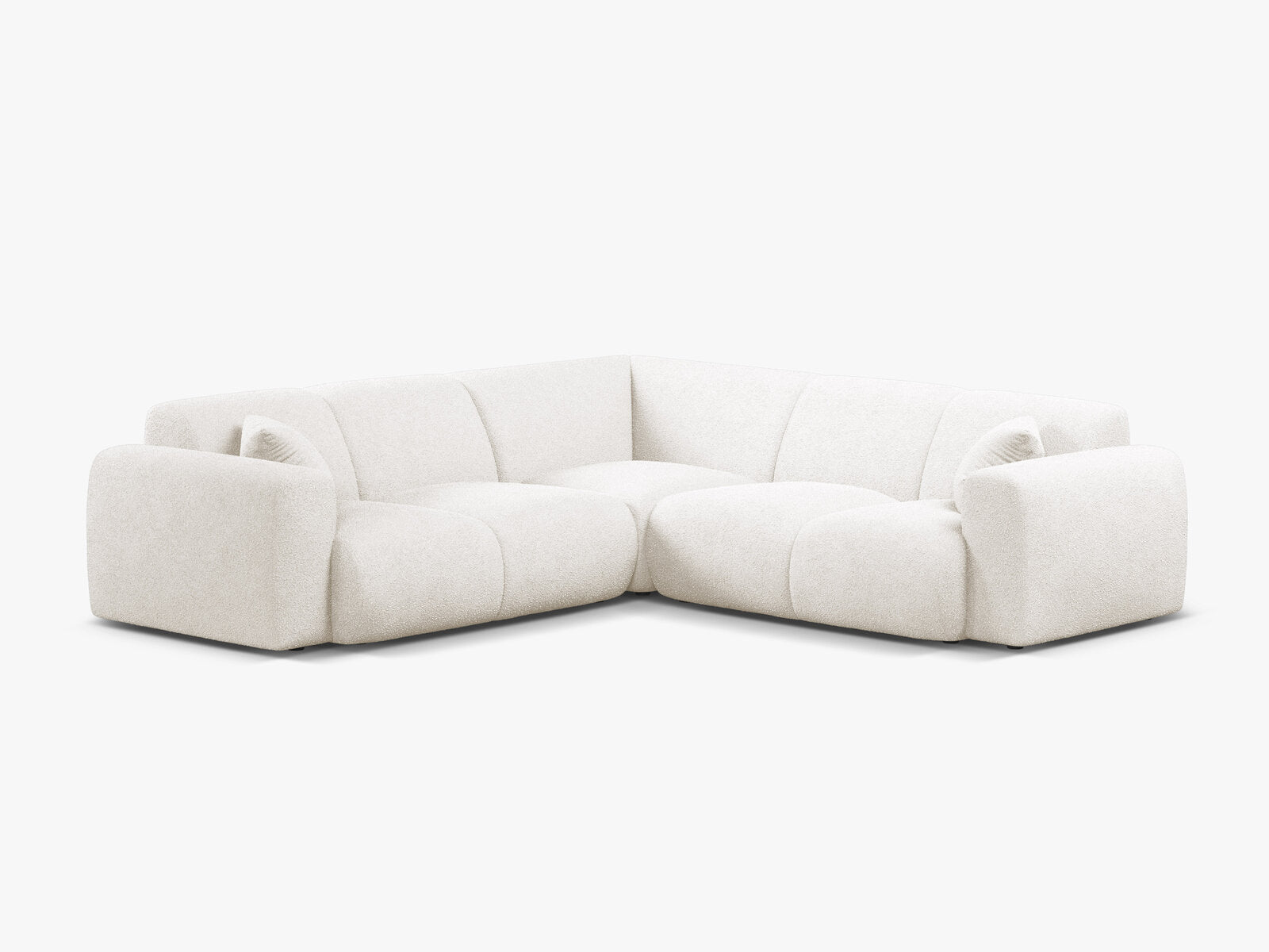 Micadoni Ecksofa Molino 5-Sitzer Boucle Baloo Weiß