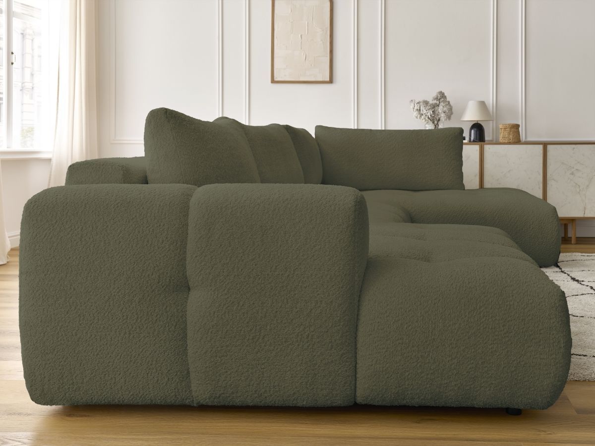 Bobochic Fuji Wohnlandschaft Bouclé-Stoff Grün Ecke links
