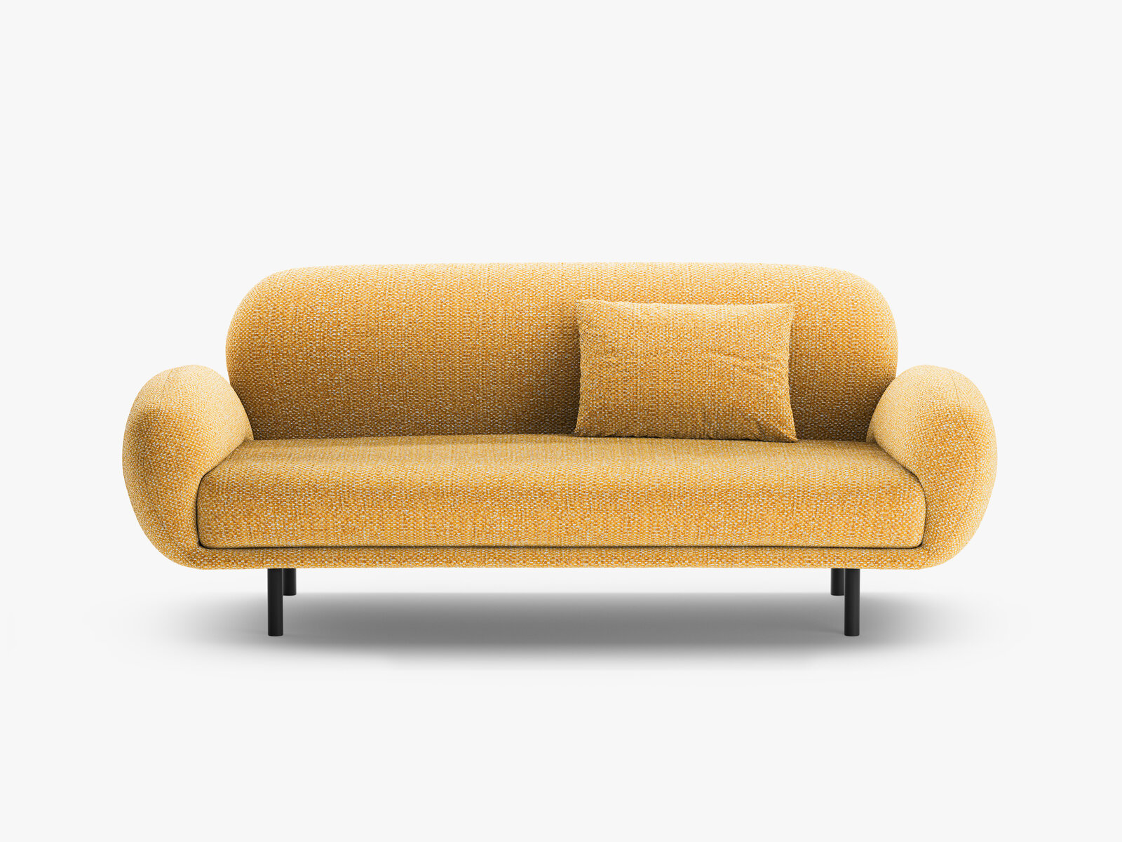 Micadoni Sofa Poppy 2-Sitzer große Version Chenille Silencio Senf