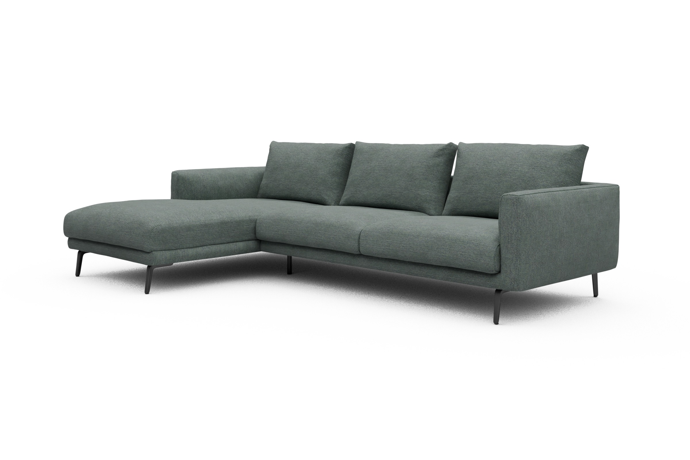 Ecksofa Karl Chaiselongue links mit 2,5-Sitzer Carreno-Ice-Blue