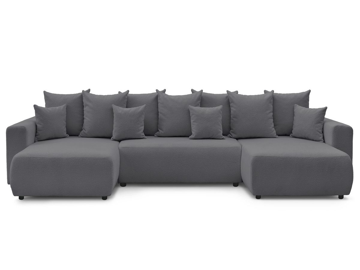 Bobochic Envy Wohnlandschaft Bouclé-Stoff Dunkelgrau
