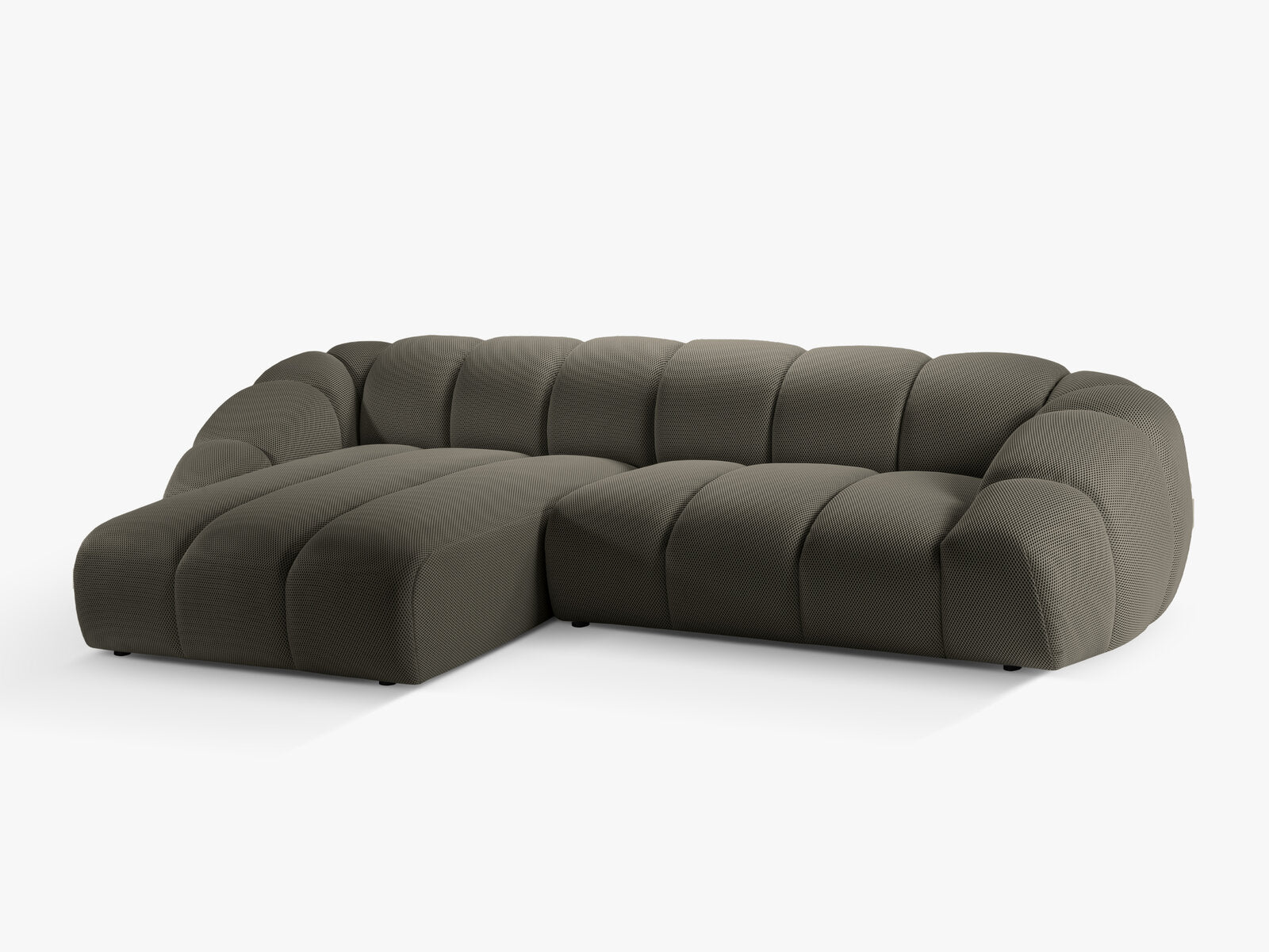 Micadoni Ecksofa Diana 4-Sitzer Links 3D-Stoff Stahl