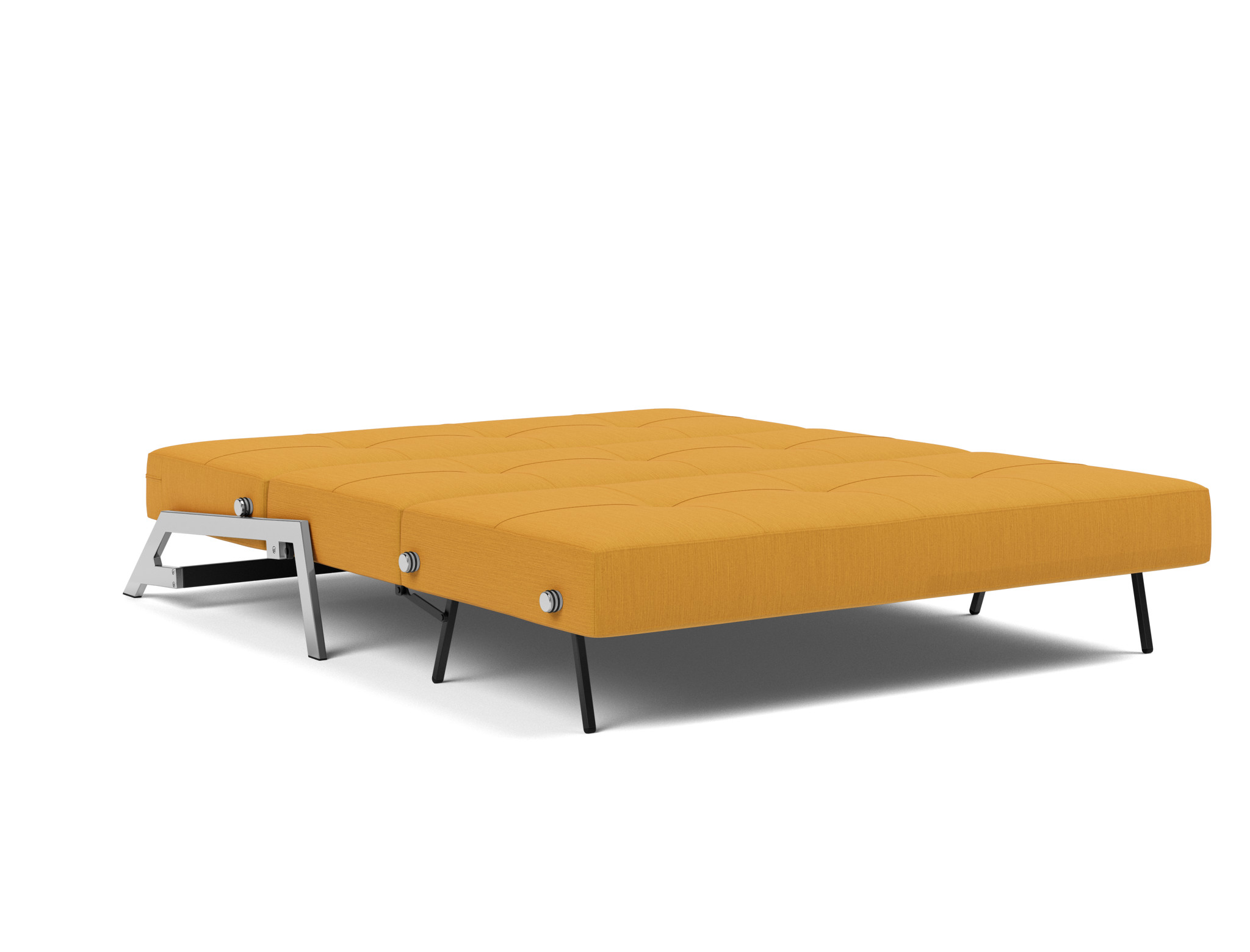 Schlafsofa Cubed 160 Flachgewebe Elegance 507-Burned-Curry Beine Chrom