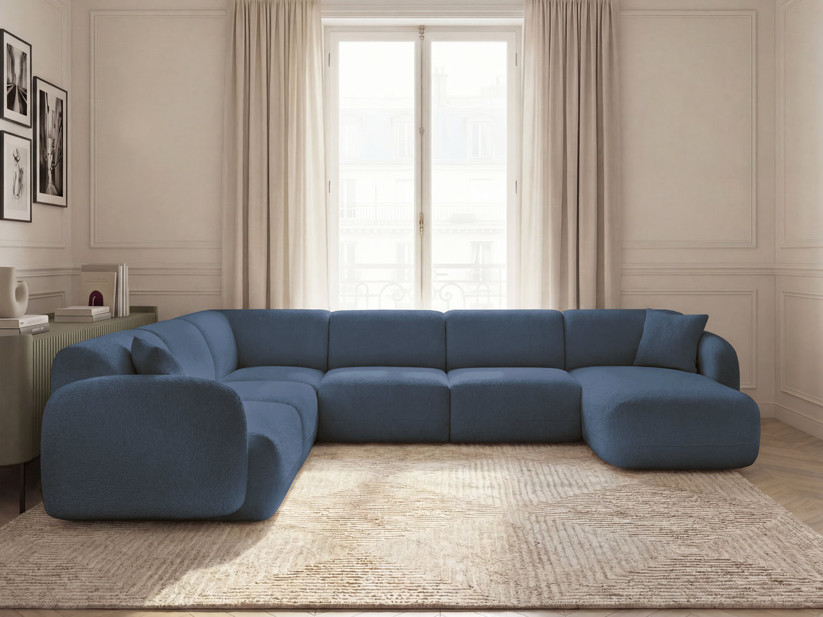 Bobochic Anda Wohnlandschaft Chenille Dunkelblau Ecke links