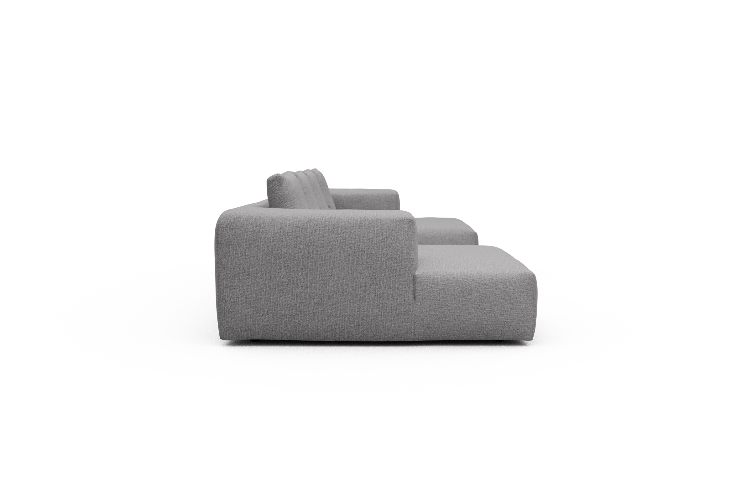 Wohnlandschaft Fred mit 2-Sitzer und Chaiselongue beidseitig Sama-Grey