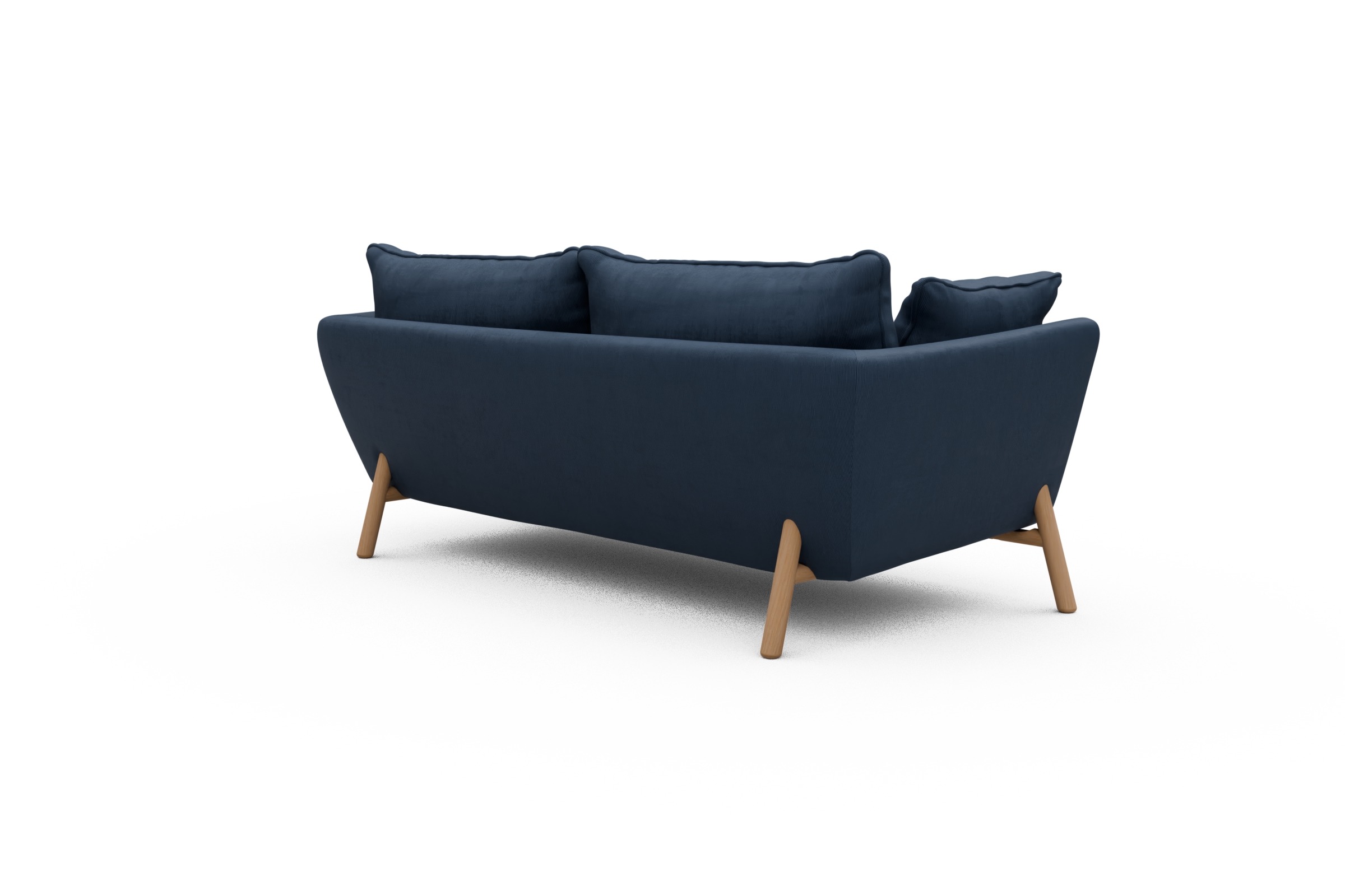 Sofa Emil PREMIUM 2-Sitzer Beinfarbe Eiche Natur Cordufine-Royal-Blue