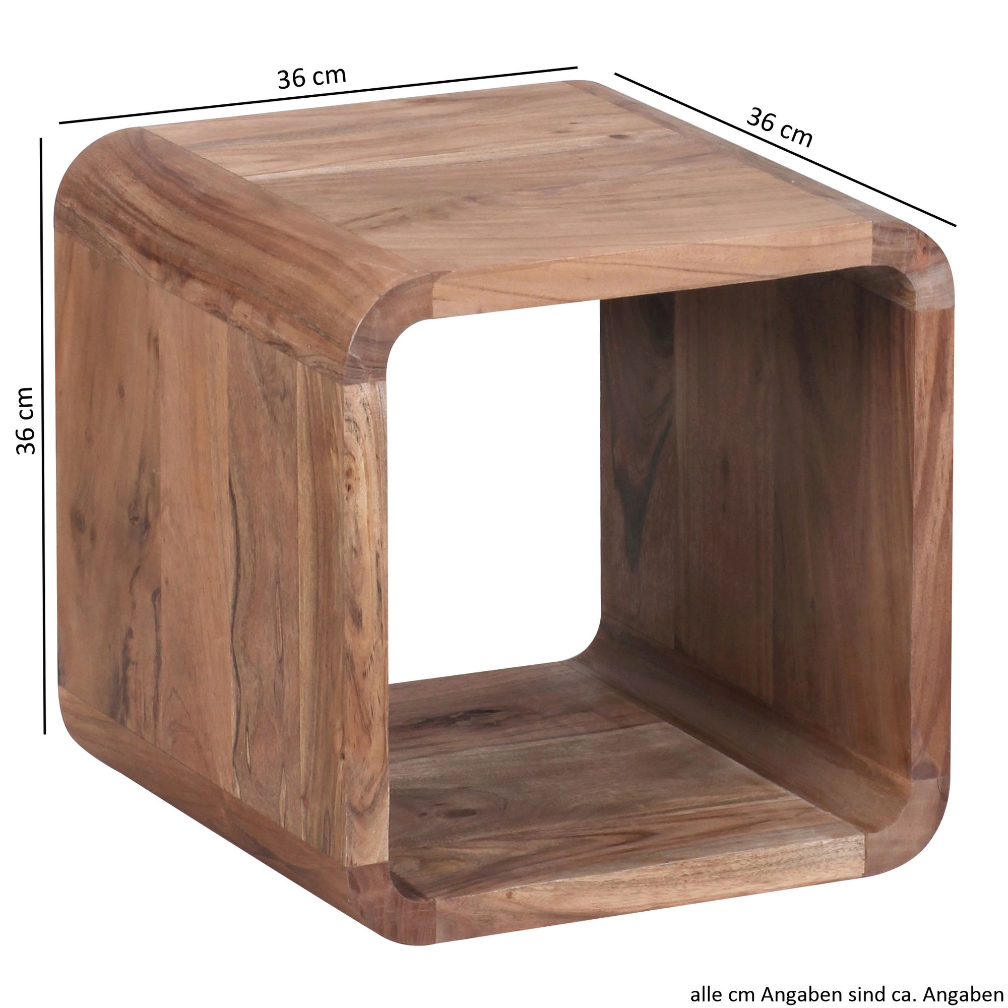 Satztisch 2er-Set Andenes Akazie Massivholz 43 × 36 × 43 cm