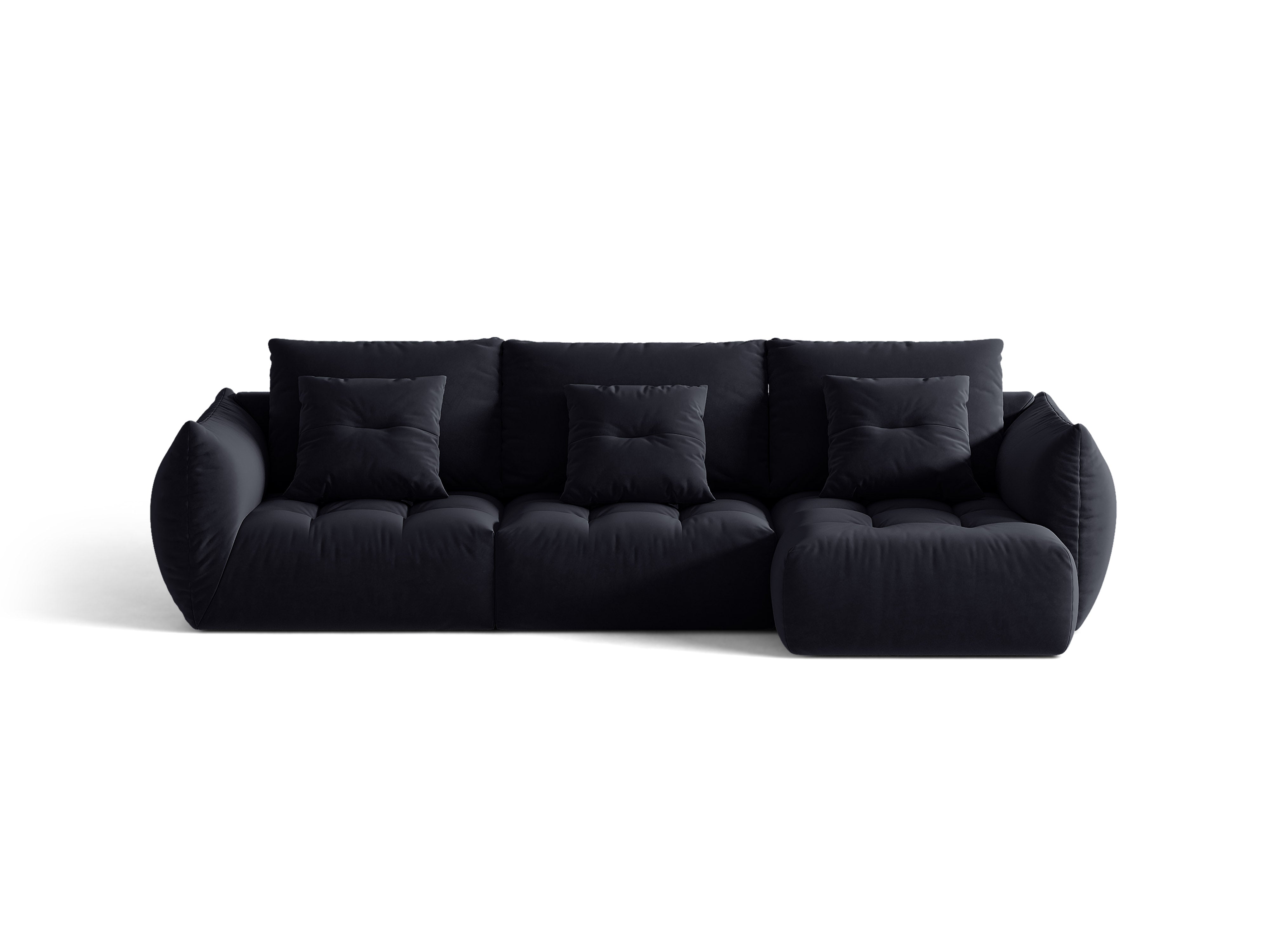 Micadoni Bloom Ecksofa 6-Sitzer Rechts Samt Casino Pastellblau