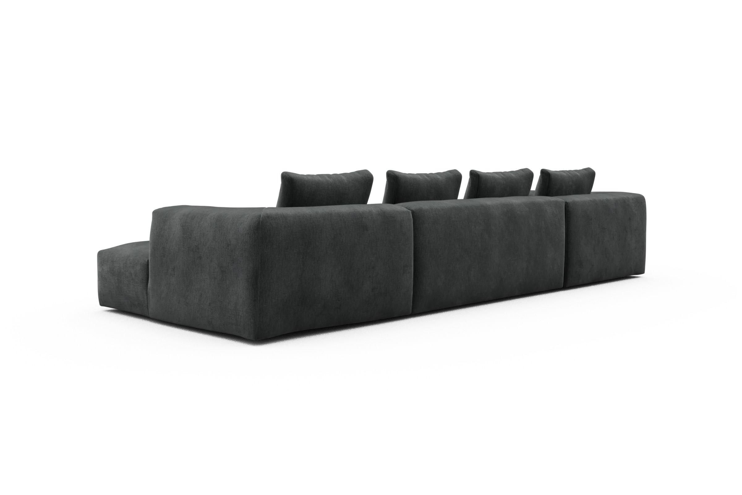Wohnlandschaft Fred Relax-Ecke links mit 2-Sitzer und Chaiselongue rechts Smooth-Deep-Warm-Grey