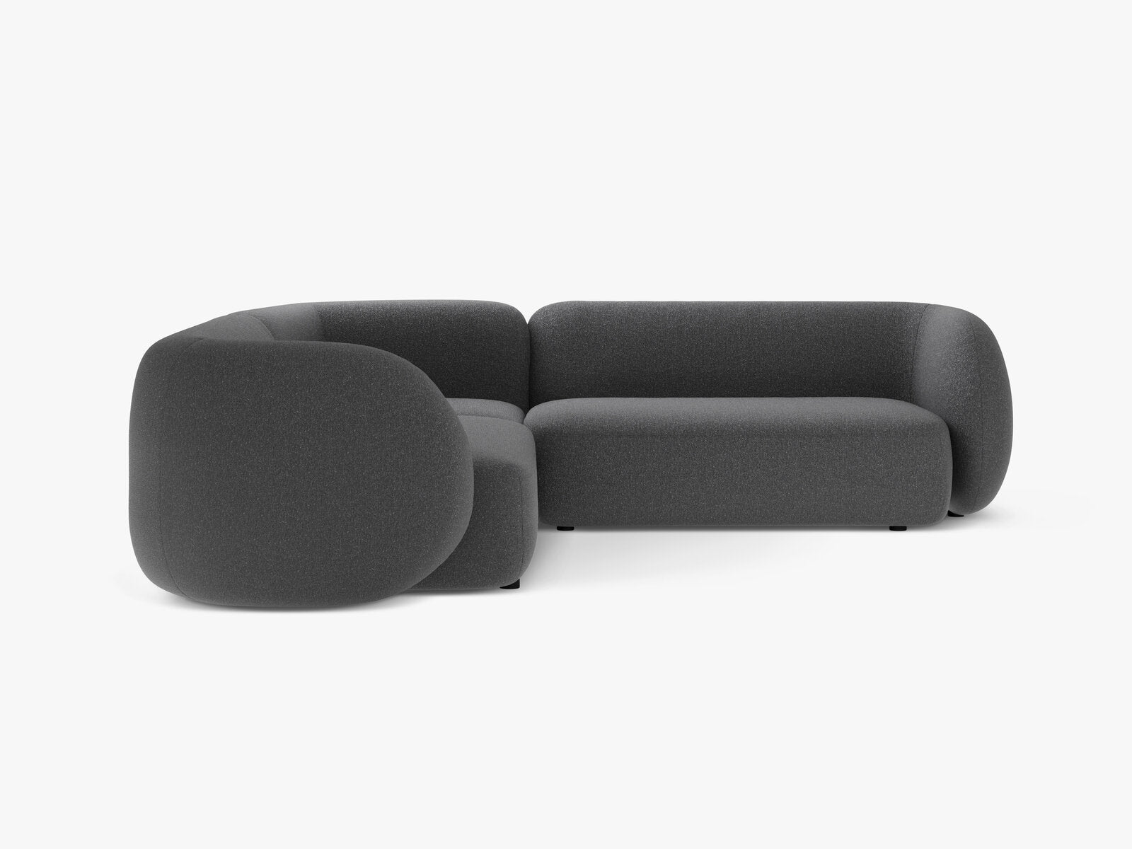 Micadoni Ecksofa Kate 5-Sitzer Strukturierter Stoff Dunkelgrau Melange