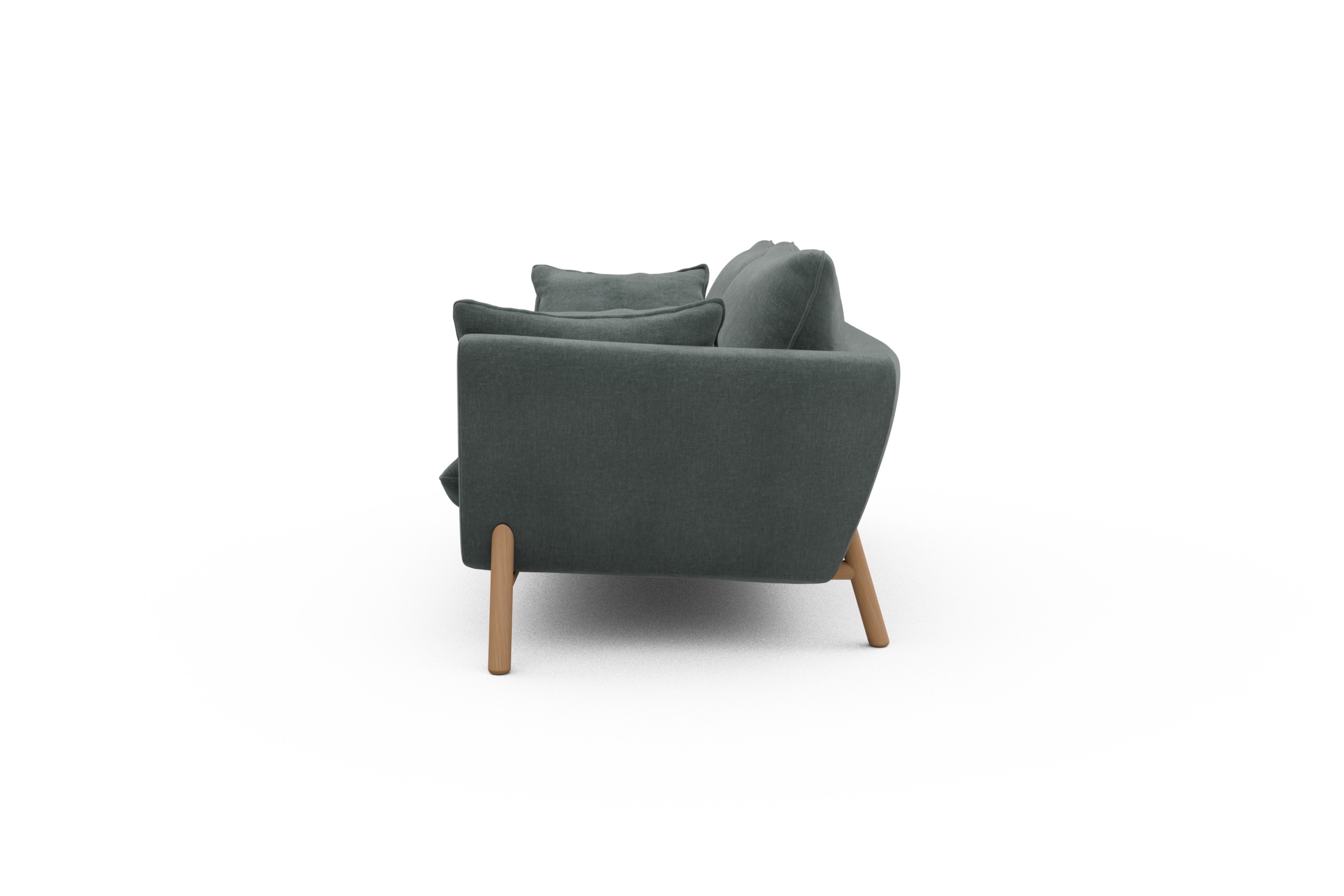 Sofa Emil 2-Sitzer Beinfarbe Eiche Natur Smooth-Silver-Grey