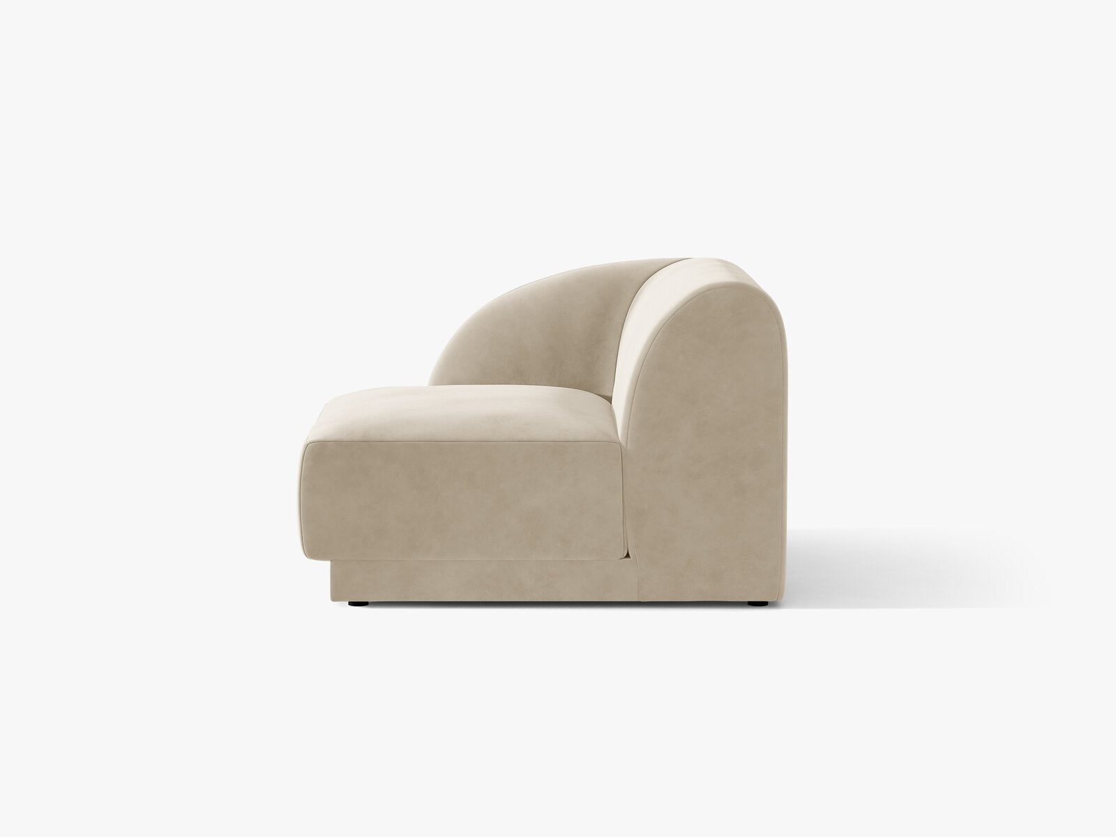 Micadoni Eckmodul Miley 1-Sitzer Samt Bluvel Dunkelbeige Links