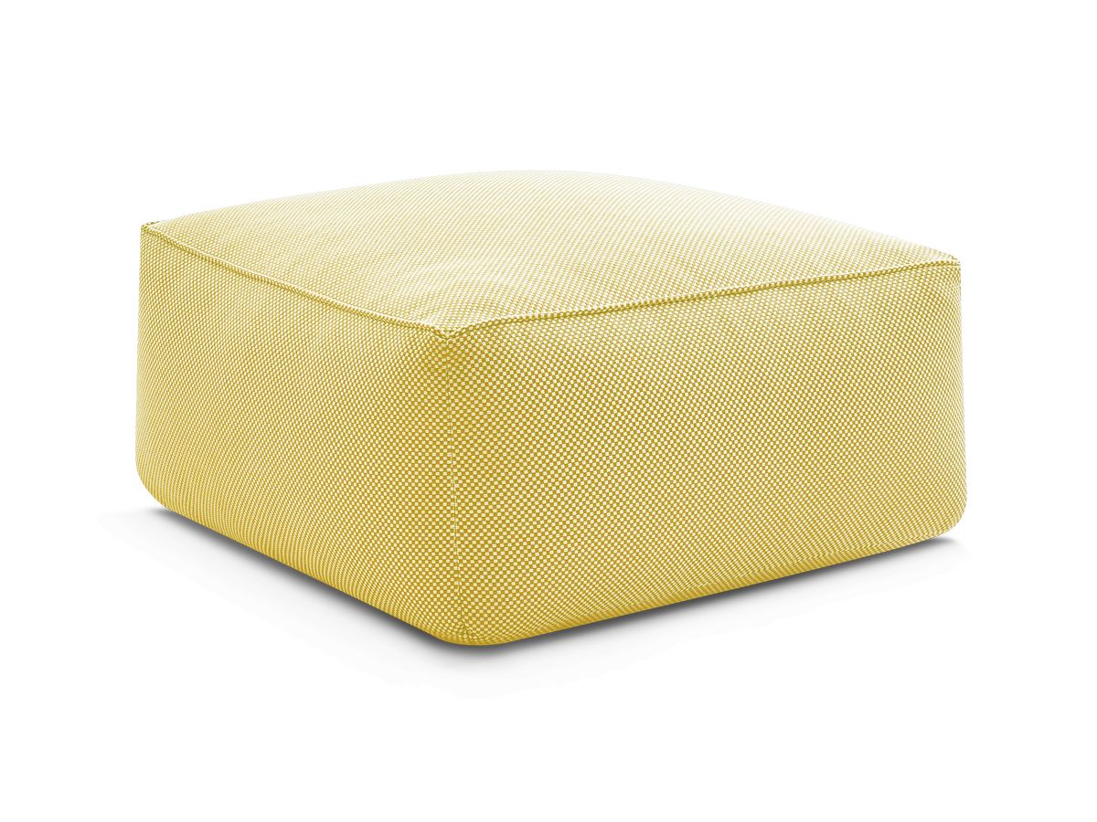 Bobochic Riviera Pouf 80 × 80 cm Melange-Stoff Gelb