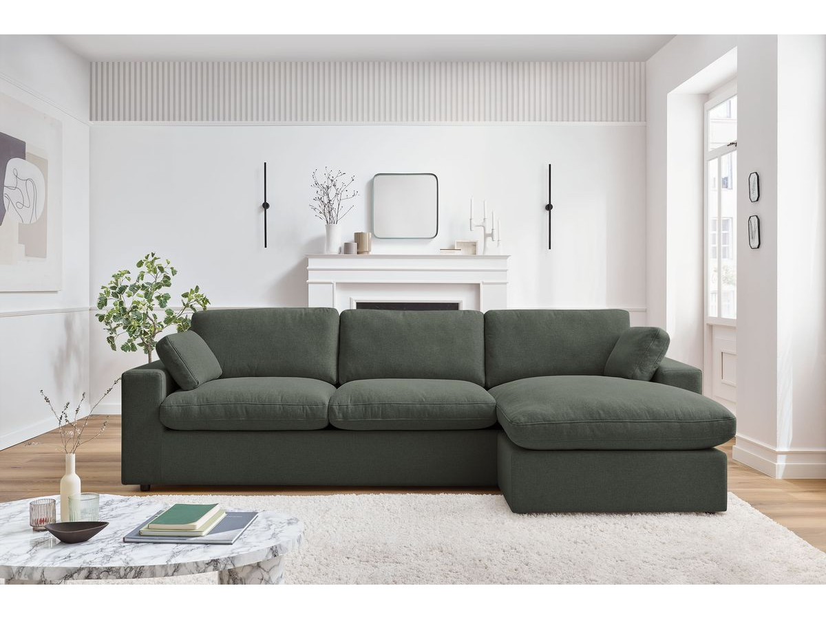 Bobochic Belair Ecksofa 280 × 139 cm Stoff Grün