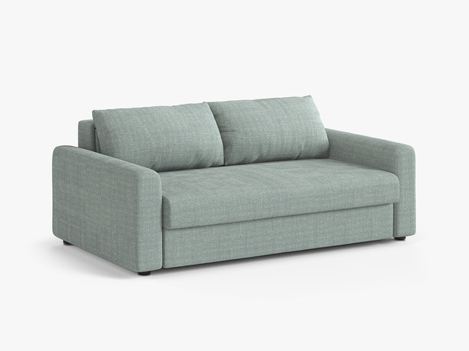 Micadoni Sofa mit Schlaffunktion David 3-Sitzer Strukturierter Stoff Babel Minze