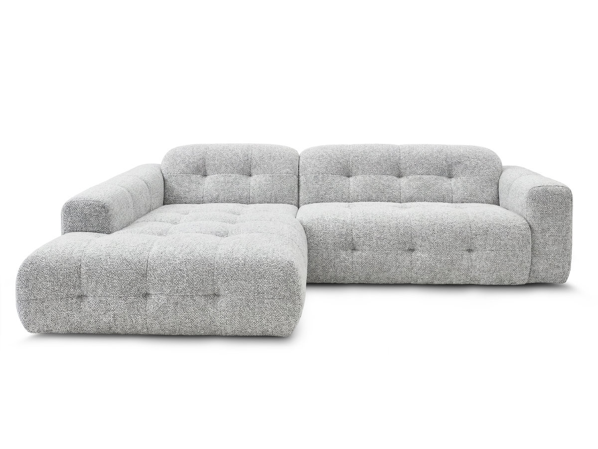 Bobochic Laura Ecksofa Melange-Stoff Hellgrau Ecke links
