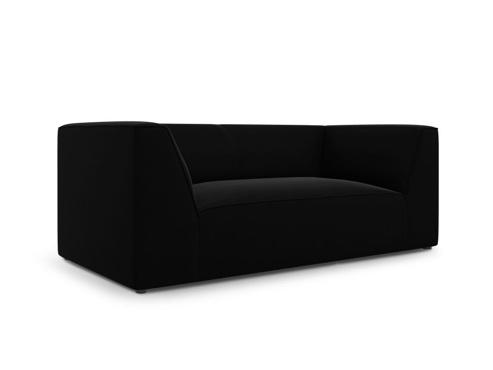 Cosmopolitan Design Sofa Siena 2-Sitzer Samt Salvador Schwarz