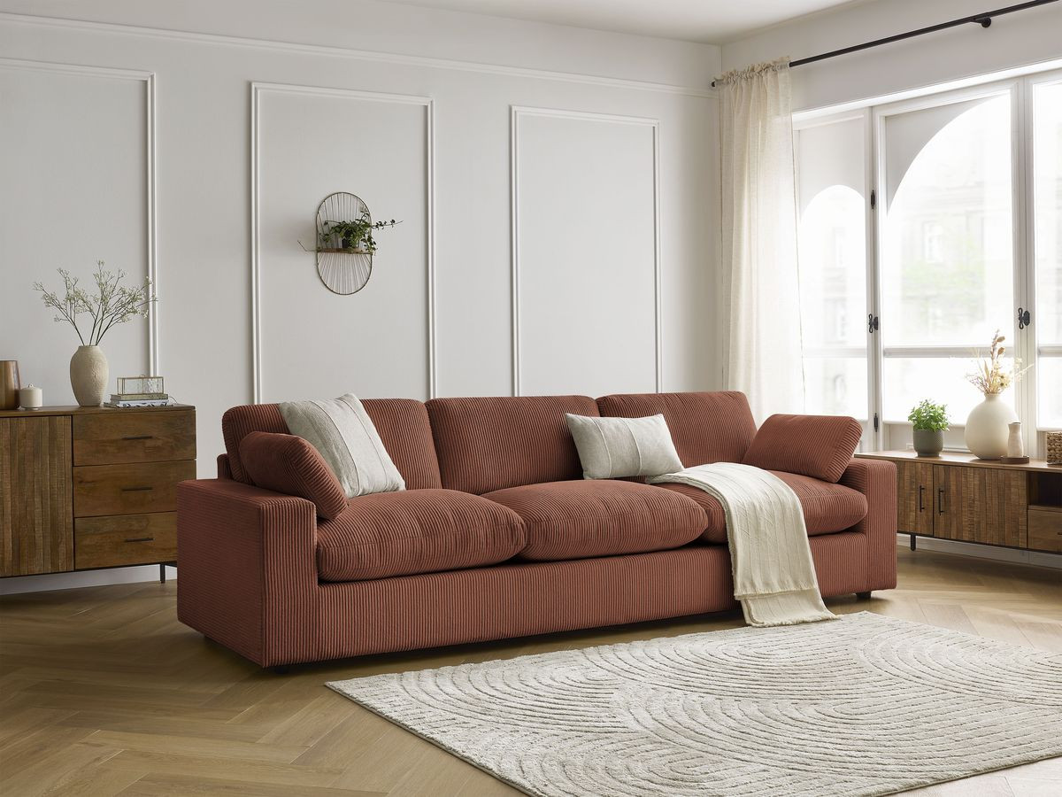 Bobochic Belair Sofa 4-Sitzer Cordsamt Orange