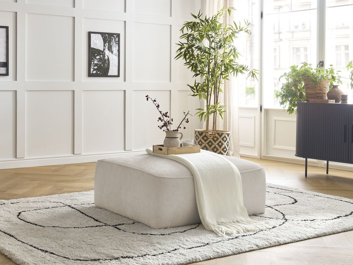 Bobochic Leopold Pouf Strukturstoff Beige