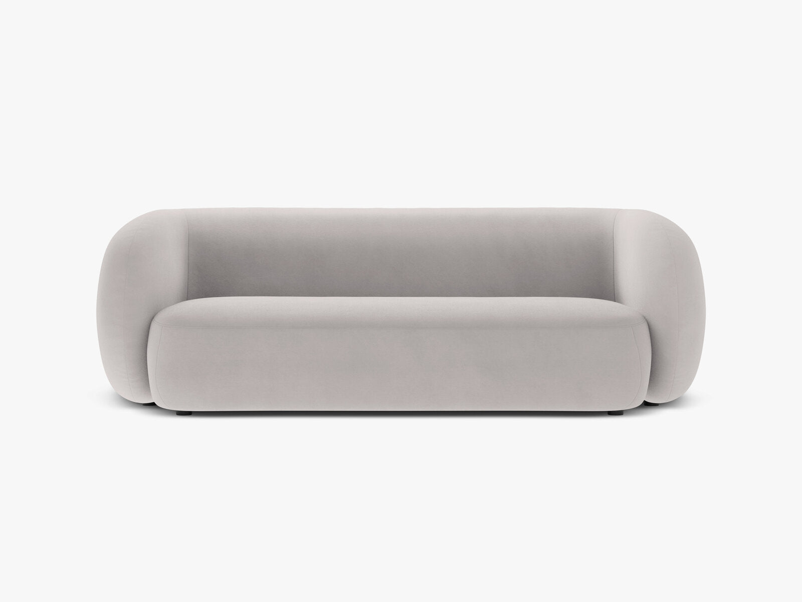 Micadoni Sofa Kate 3-Sitzer Samt Hellgrau