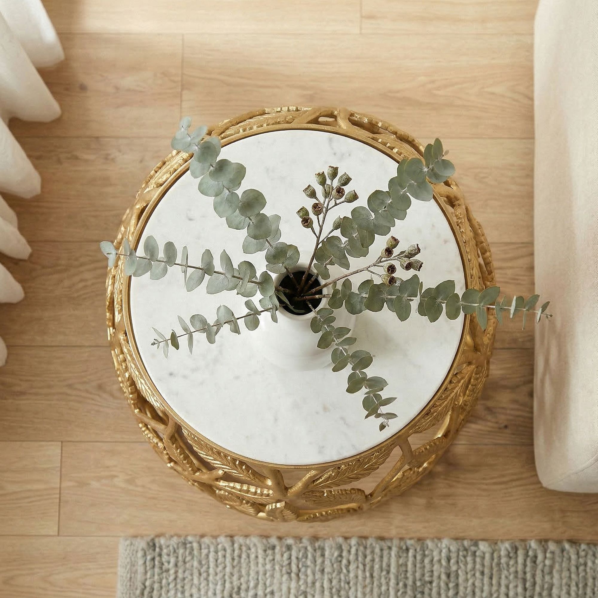 Beistelltisch Sortland Marmor Gold Ø 40 × H 46 cm