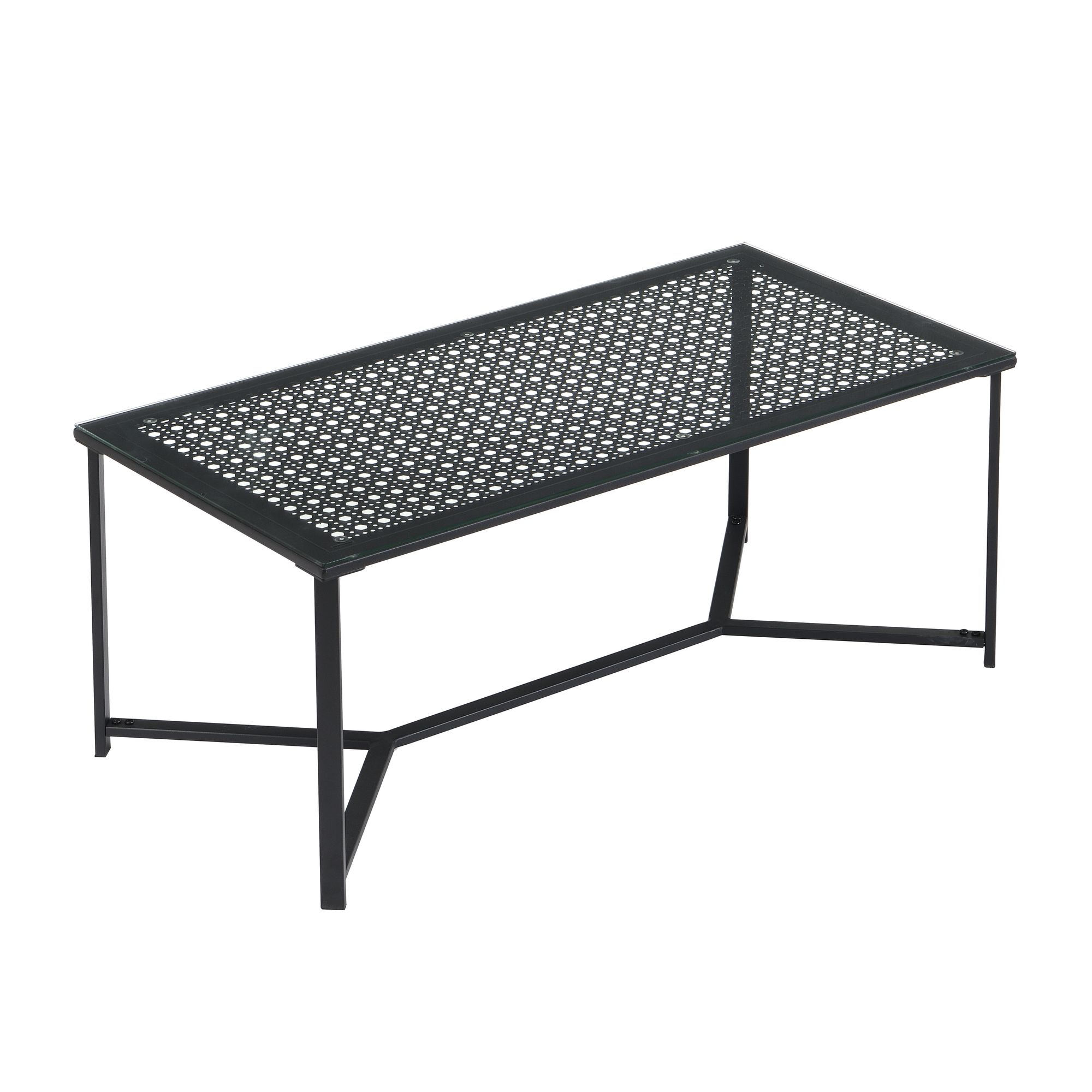 Couchtisch Isfjord Glas Schwarz 100 × 50 × 42 cm